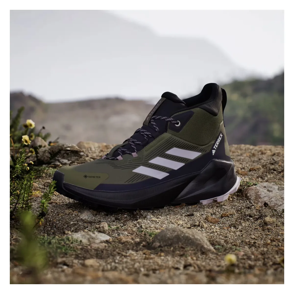 adidas Terrex Trailmaker 2.0 Gore-Tex Olive Strata Silver Dawn Aurora Black (Women's)