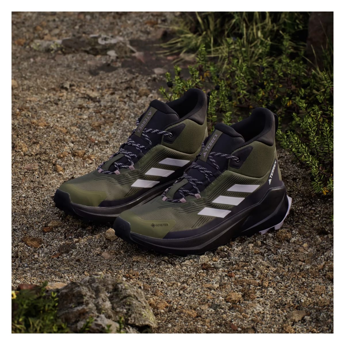 adidas Terrex Trailmaker 2.0 Gore-Tex Olive Strata Silver Dawn Aurora Black (Women's)