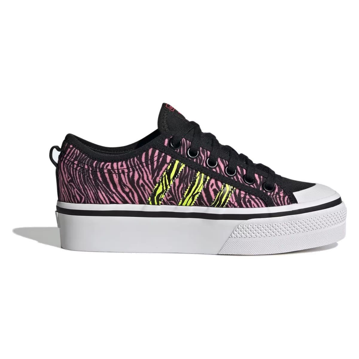 adidas Nizza Platform Core Black Solar Yellow Bliss Pink (Women's)