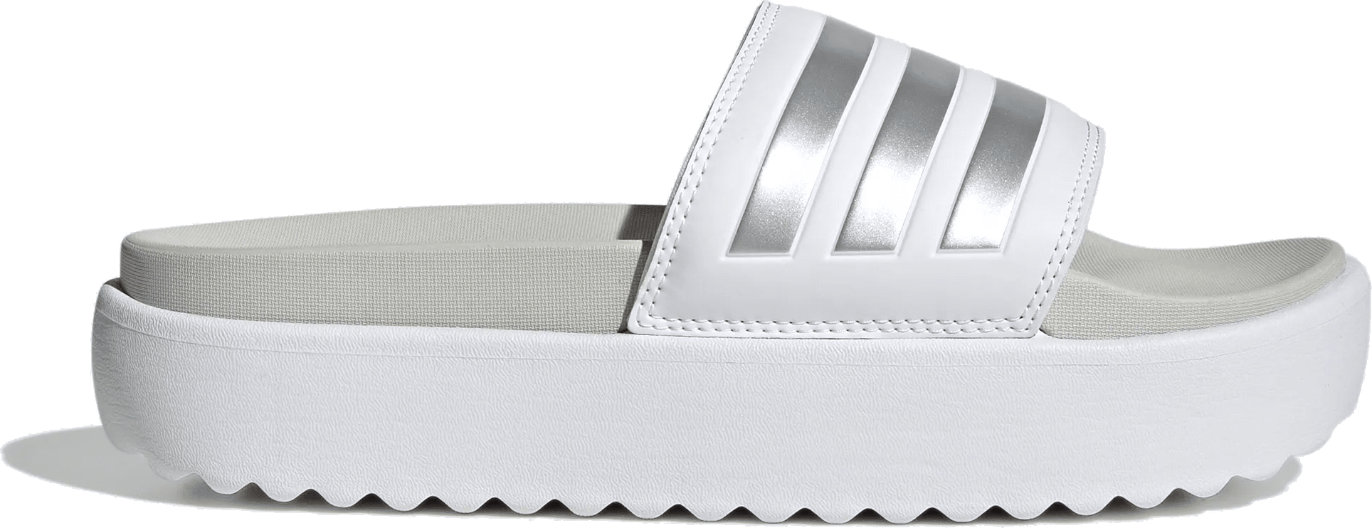 adidas Adilette Platform Slides Cloud White Zero Metalic Grey