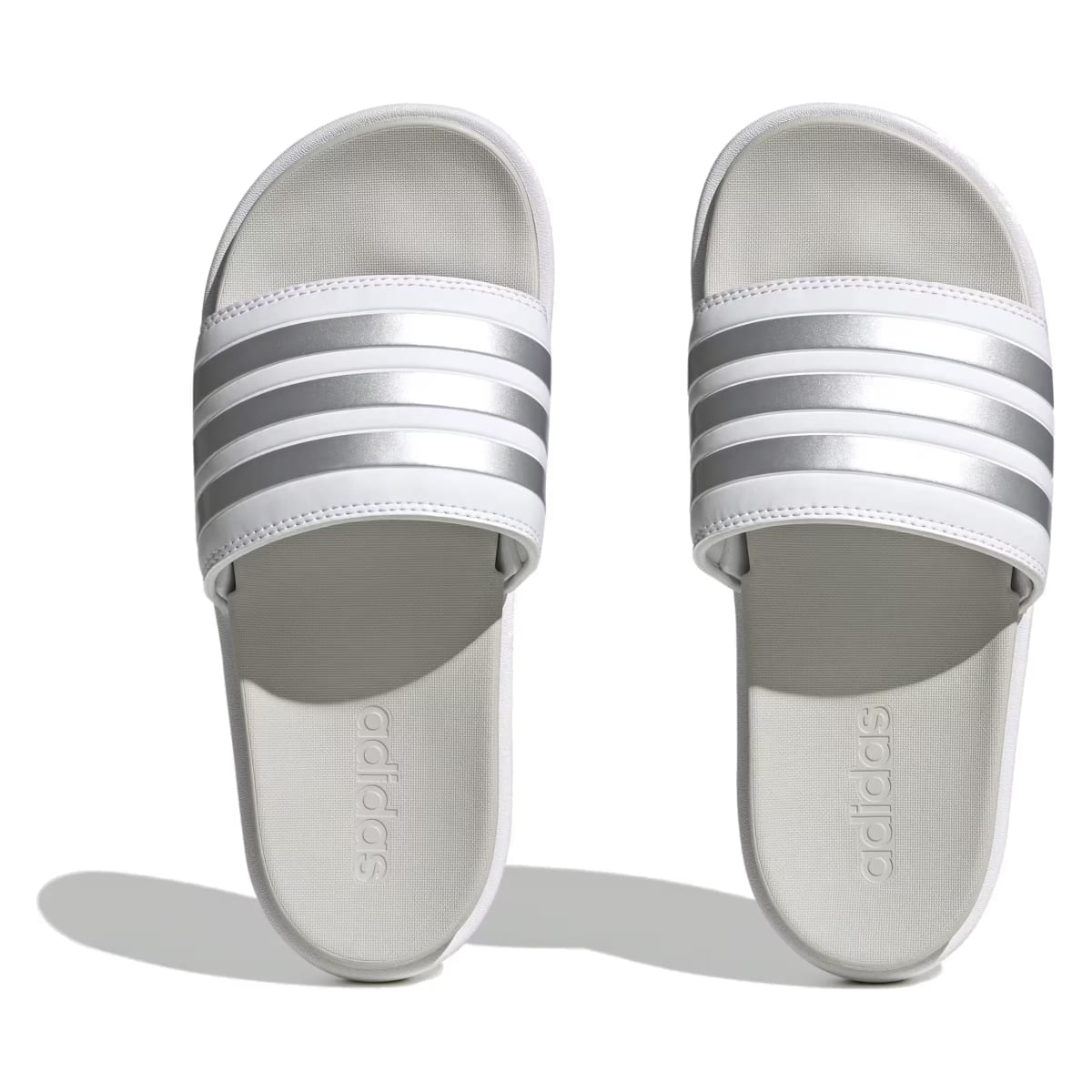 adidas Adilette Platform Slides Cloud White Zero Metalic Grey