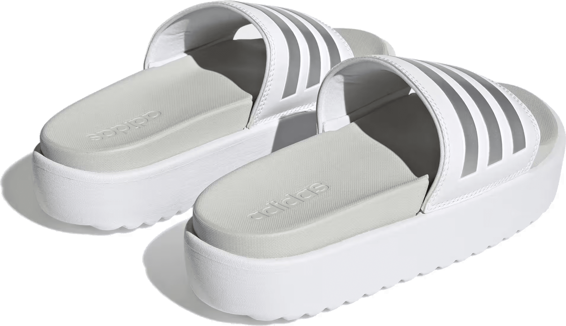 adidas Adilette Platform Slides Cloud White Zero Metalic Grey