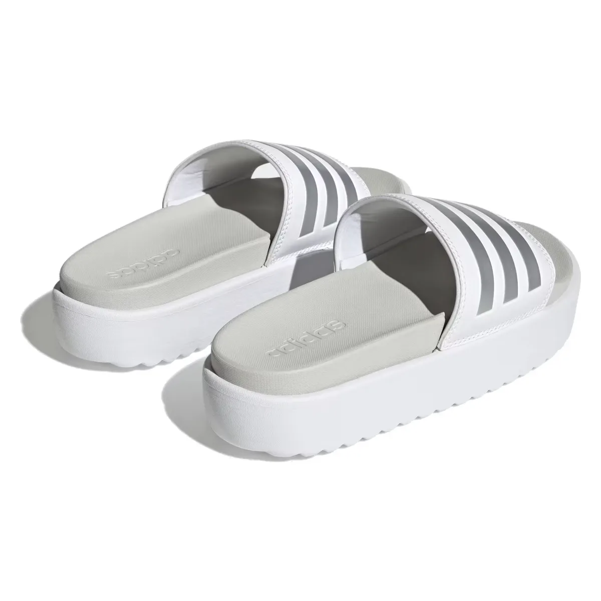 adidas Adilette Platform Slides Cloud White Zero Metalic Grey