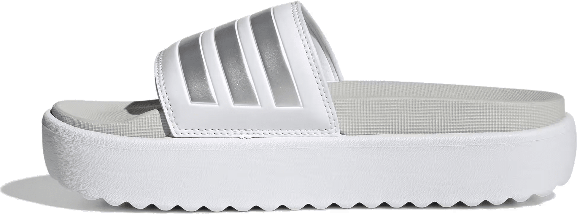 adidas Adilette Platform Slides Cloud White Zero Metalic Grey