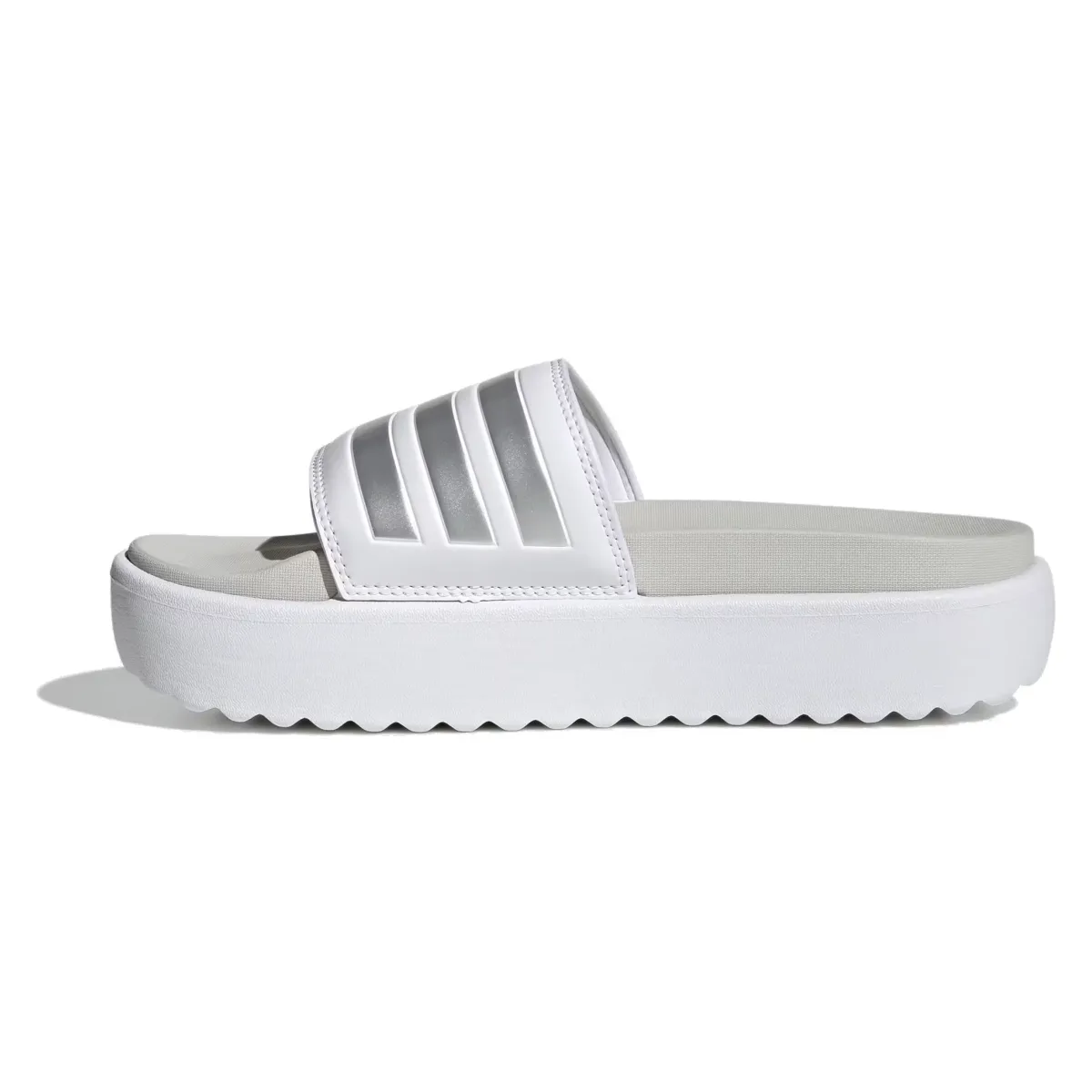 adidas Adilette Platform Slides Cloud White Zero Metalic Grey