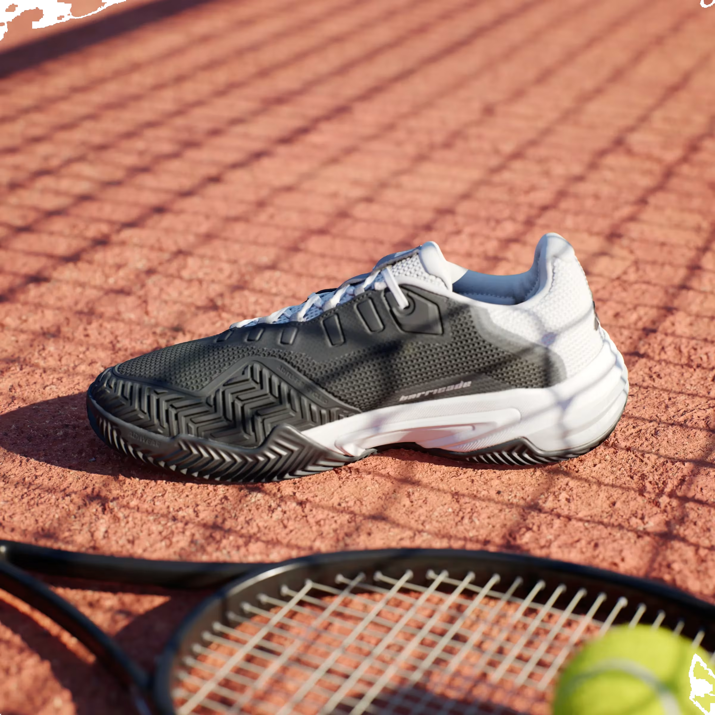 adidas Barricade 13 Clay Core Black Cloud White Grey Three