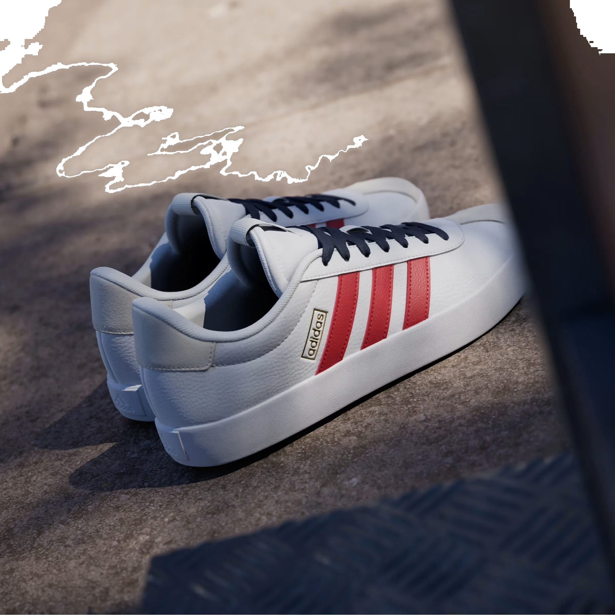 adidas Vl Court 3.0 Cloud White Better Scarlet Team Navy Blue