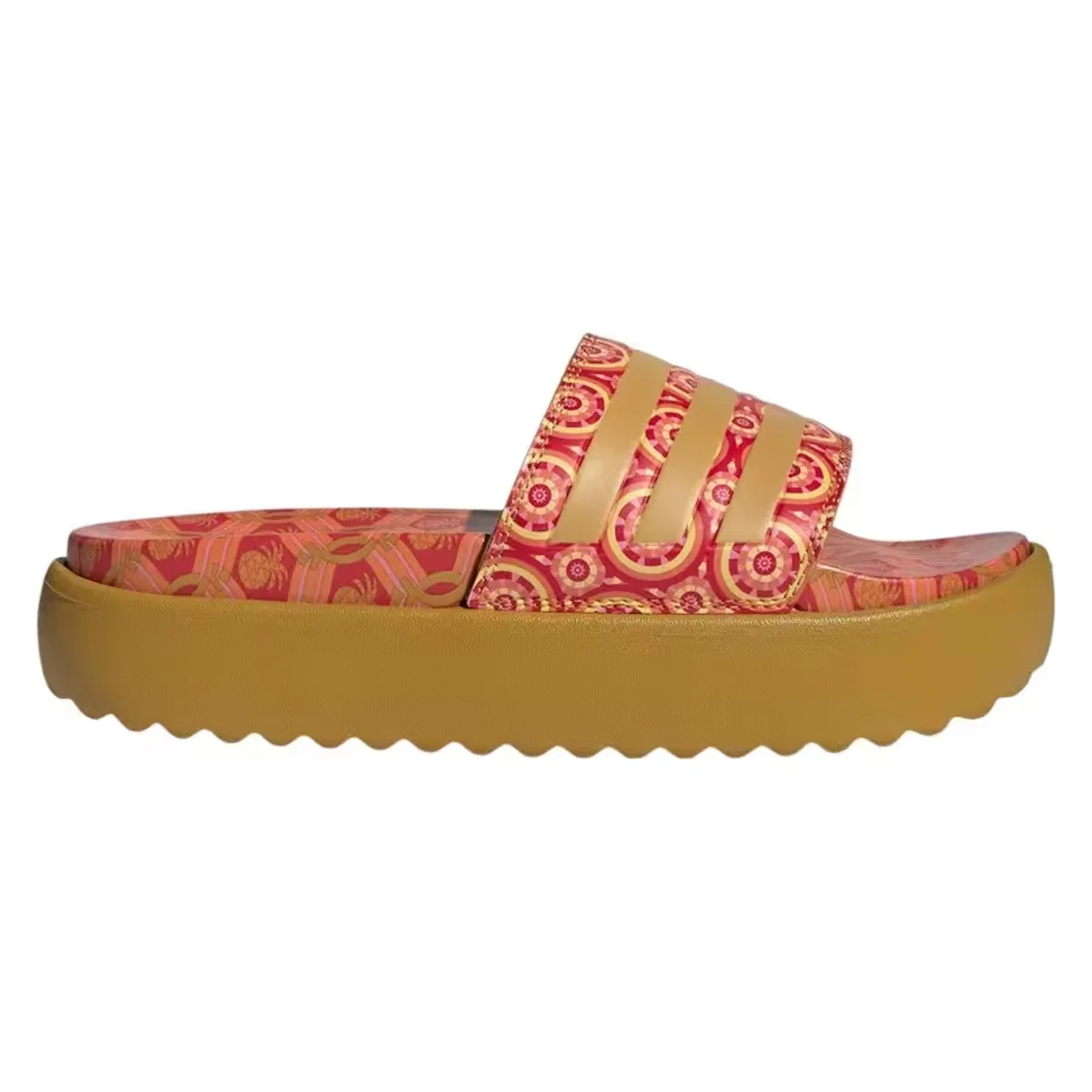 adidas Adilette Platform Slides Victory Gold Tomato (Women's)