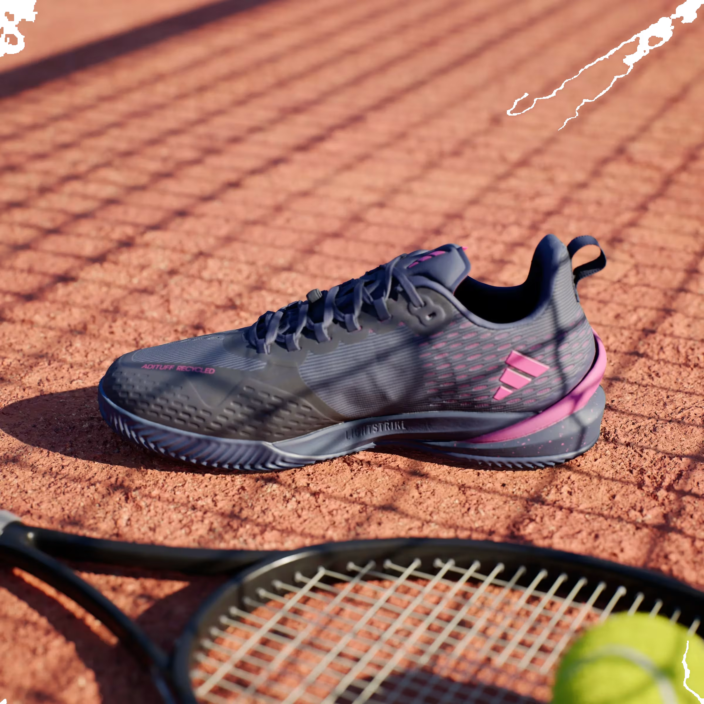 adidas Adizero Cybersonic Clay Dark Blue Zero Metalic Team Shock Pink 2