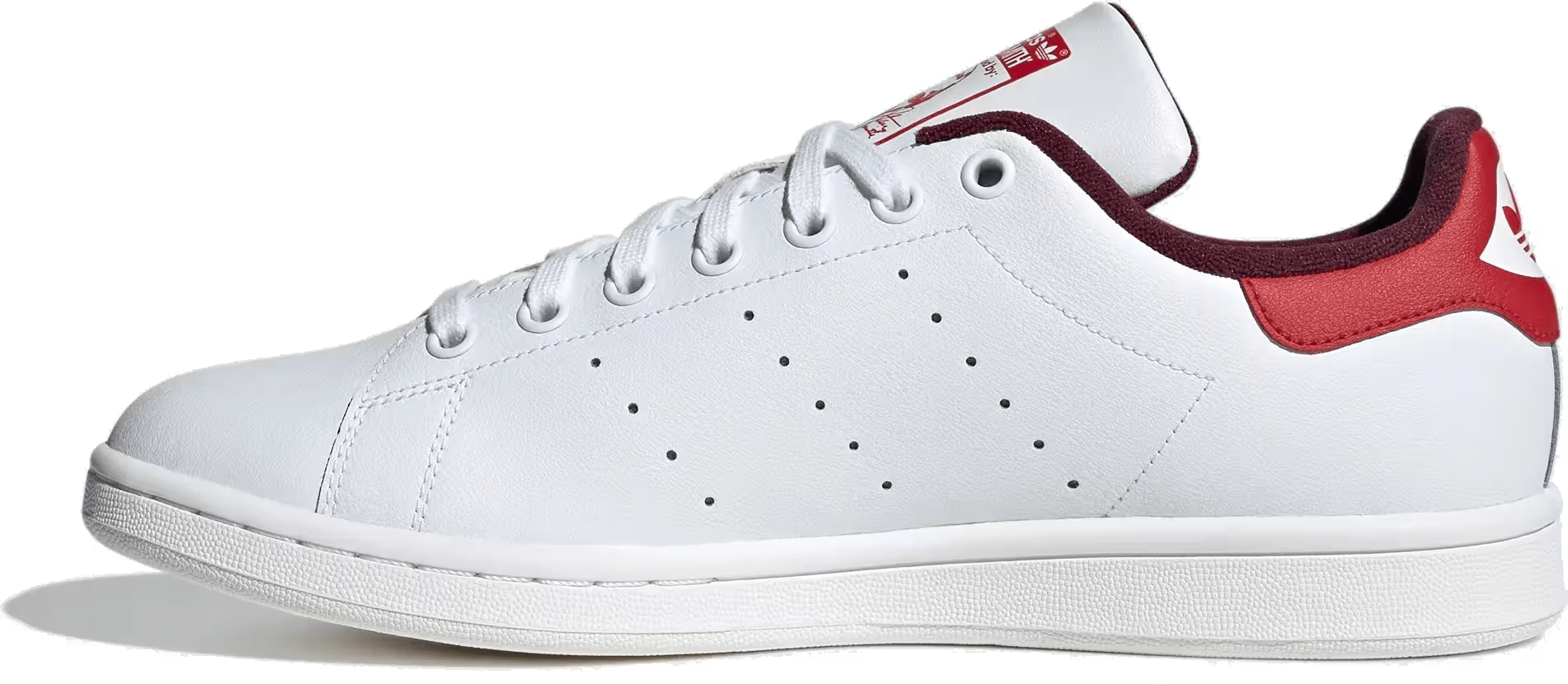 adidas Stan Smith White Maroon Better Scarlet