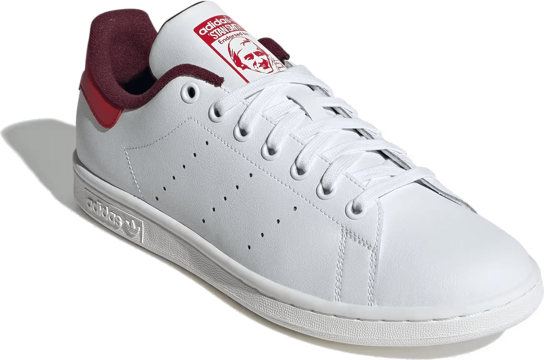 adidas Stan Smith White Maroon Better Scarlet
