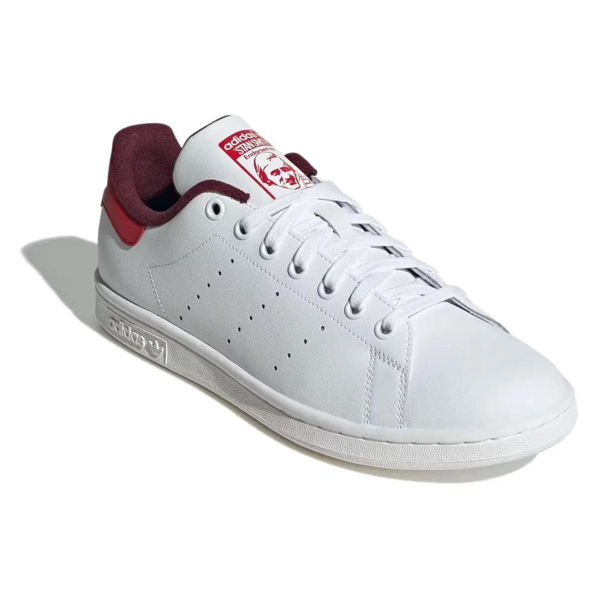 adidas Stan Smith White Maroon Better Scarlet
