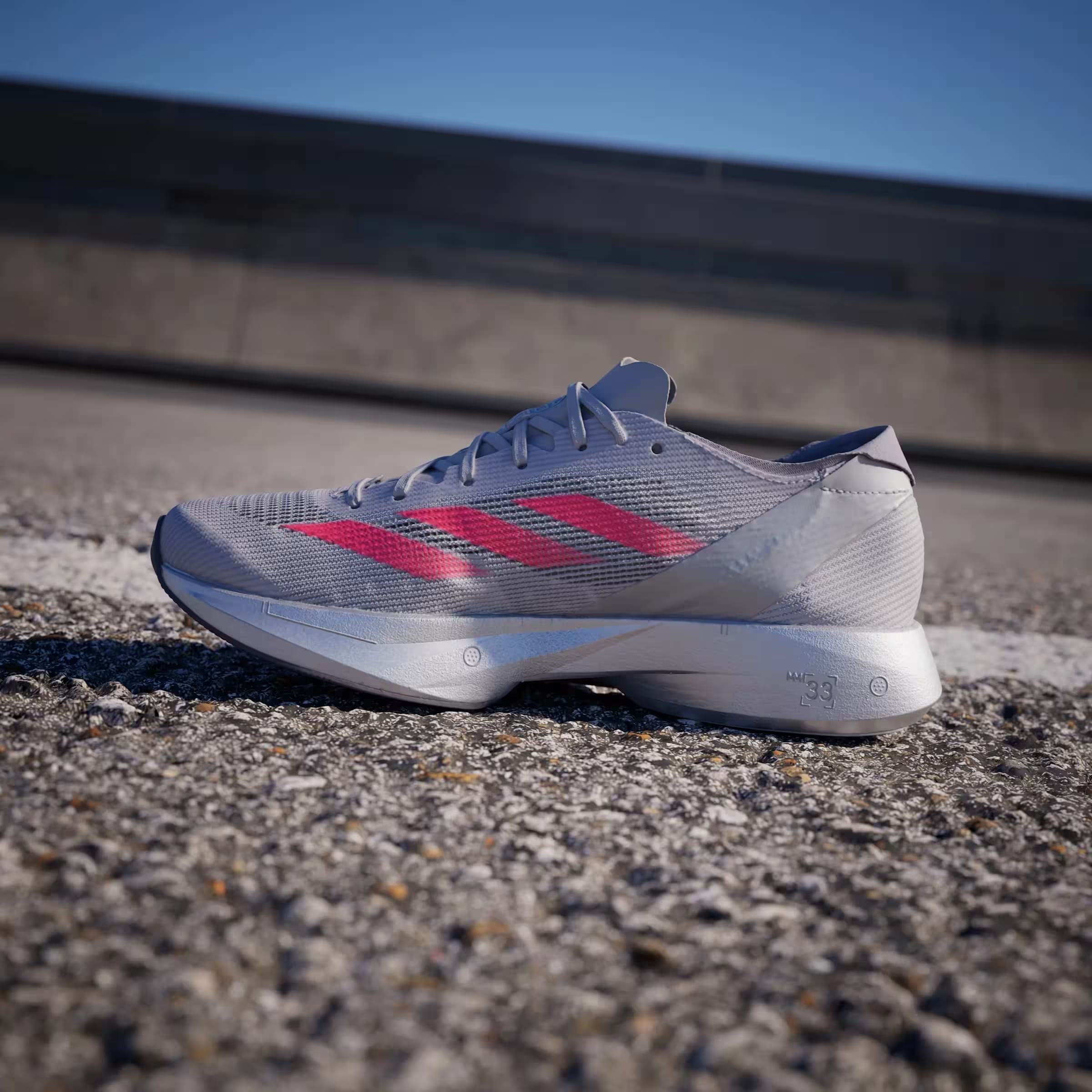 adidas Adizero Takumi Sen 10 Dash Grey Lucid Red Grey Two (Women's)