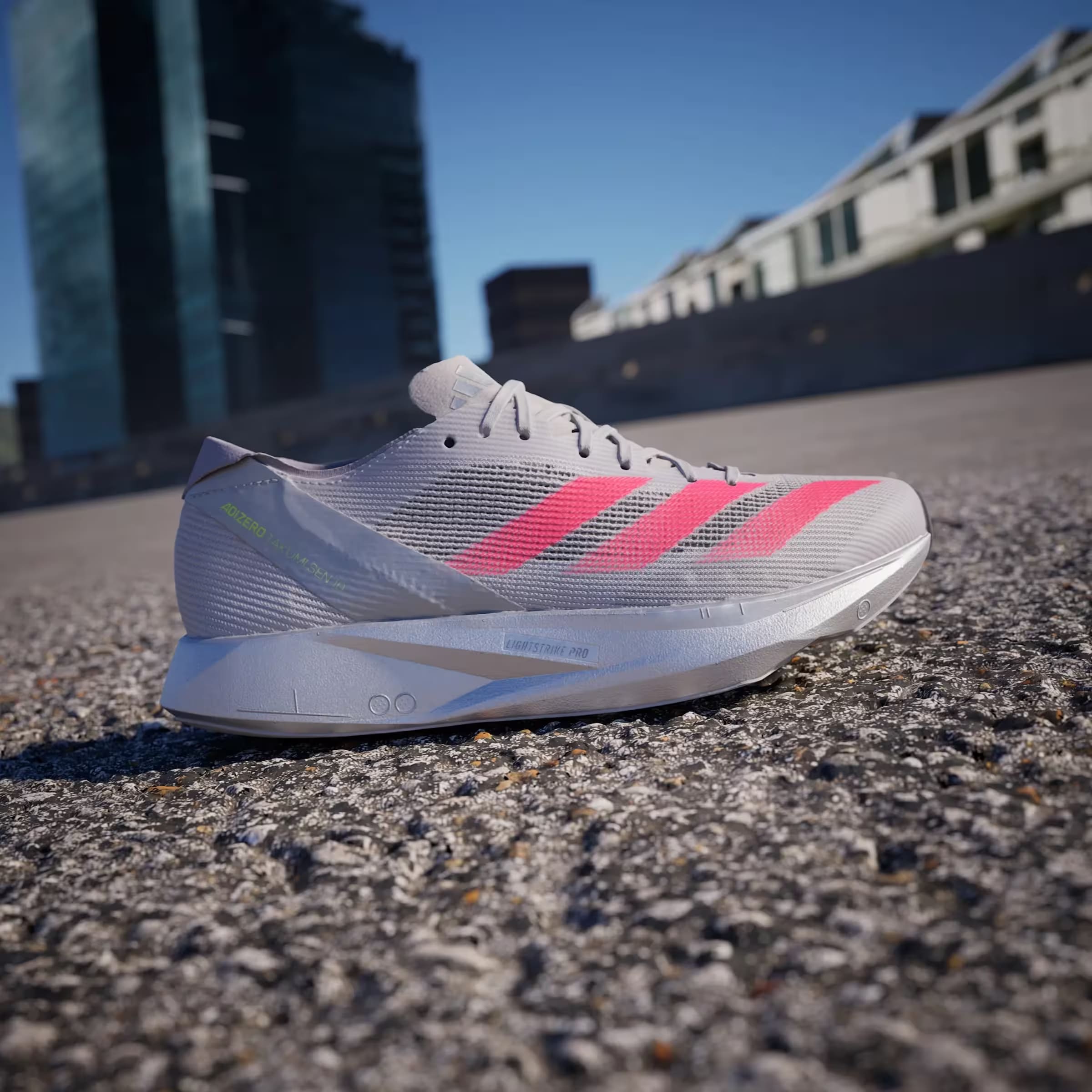 adidas Adizero Takumi Sen 10 Dash Grey Lucid Red Grey Two (Women's)