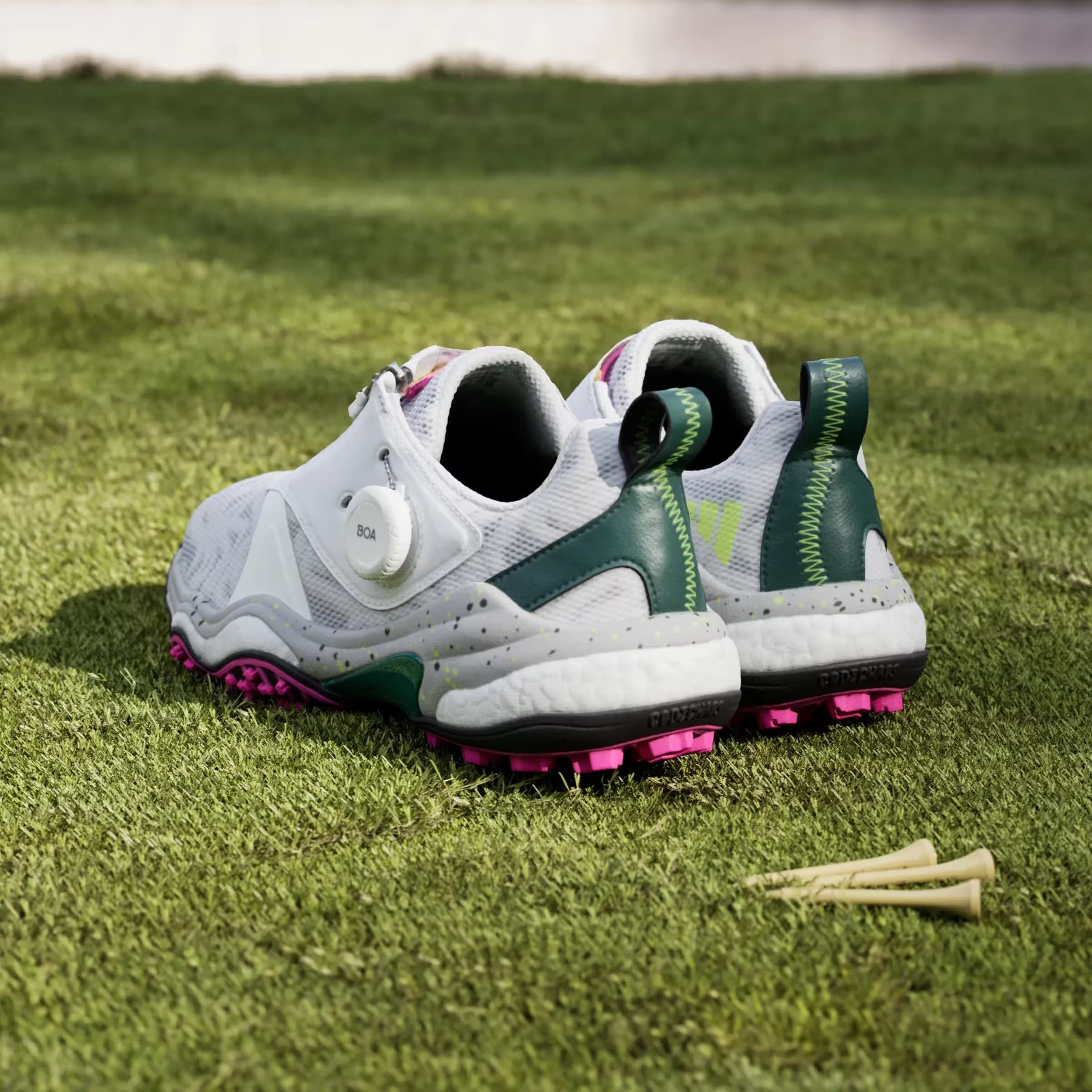 adidas Codechaos BOA 25 Golf Cloud White Silver Metallic Collegiate Green (Women's)