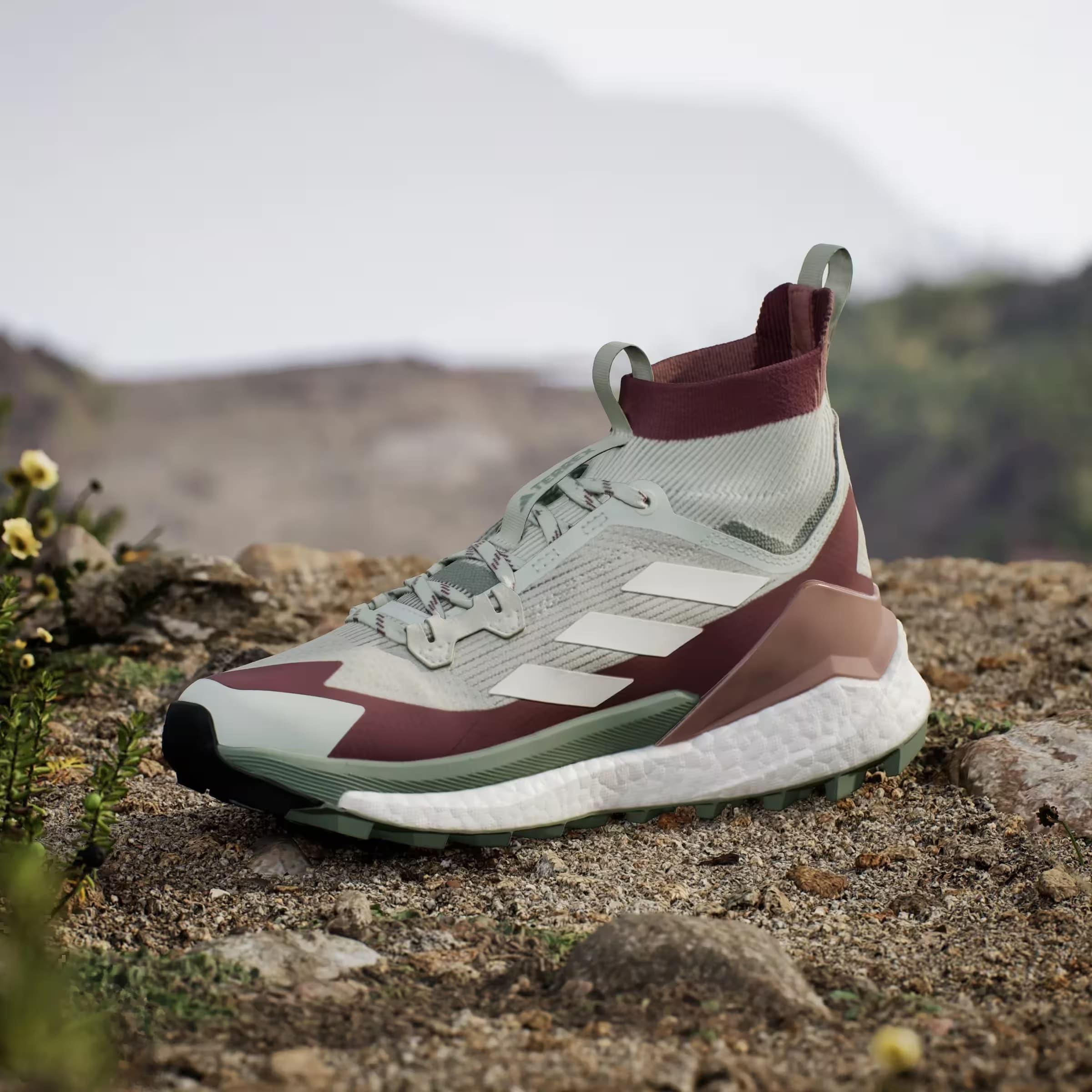 adidas Terrex Free Hiker 2.0 Linen Green Off White Burgundy (Women's)