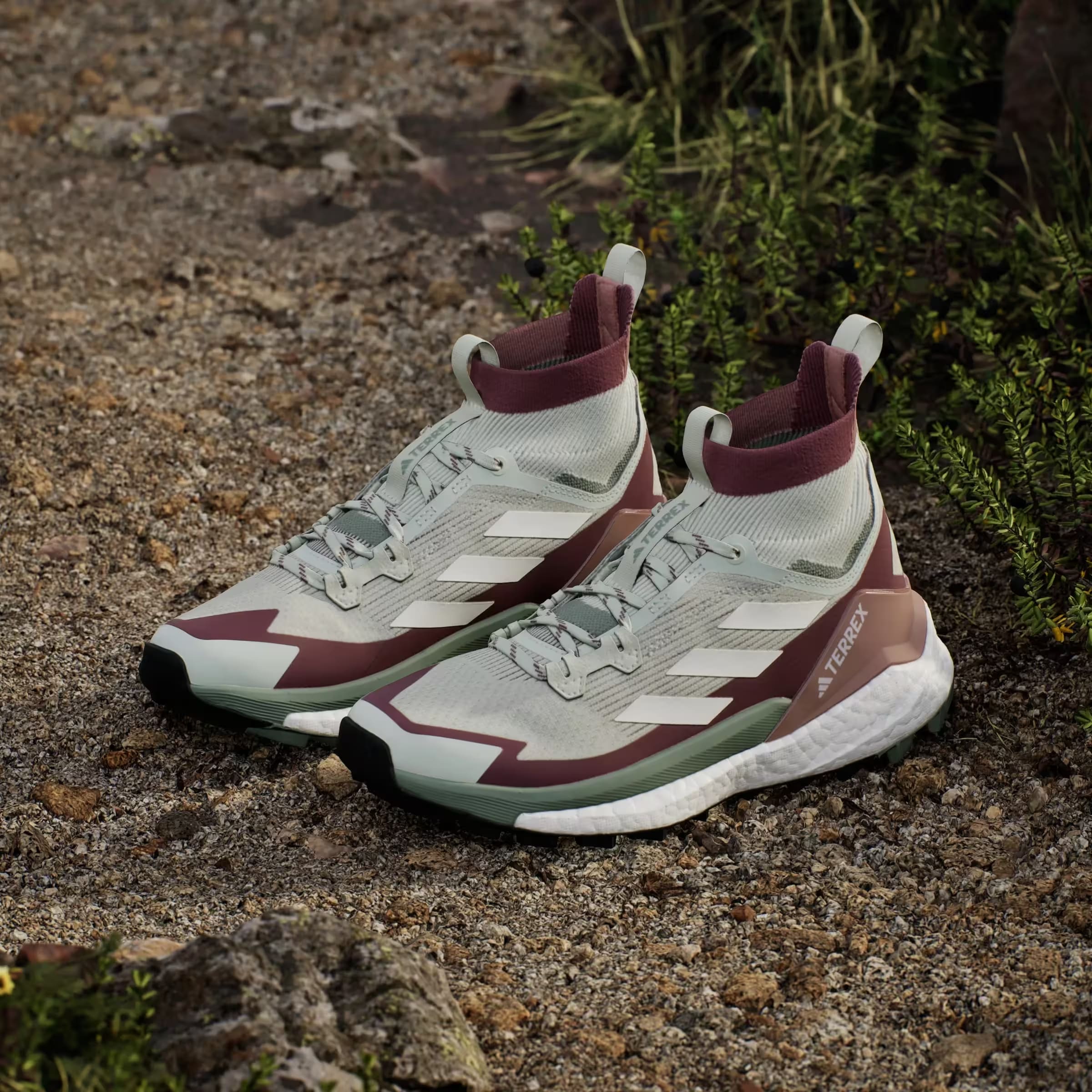 adidas Terrex Free Hiker 2.0 Linen Green Off White Burgundy (Women's)