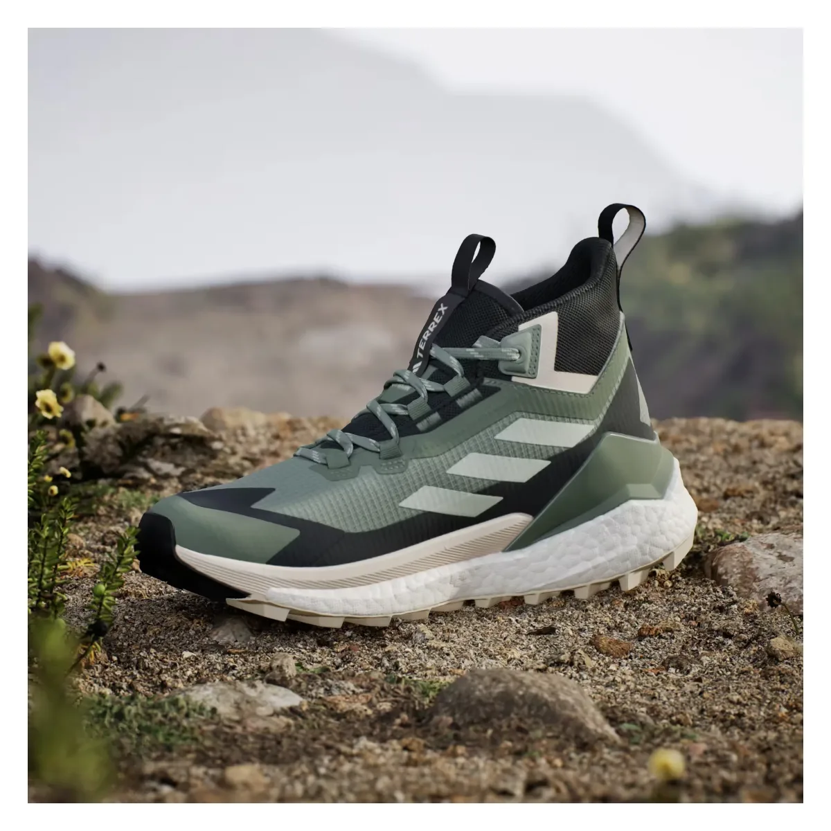 adidas Terrex Free Hiker 2.0 Gore-Tex Silver Green Linen Green Grey Six (Women's)