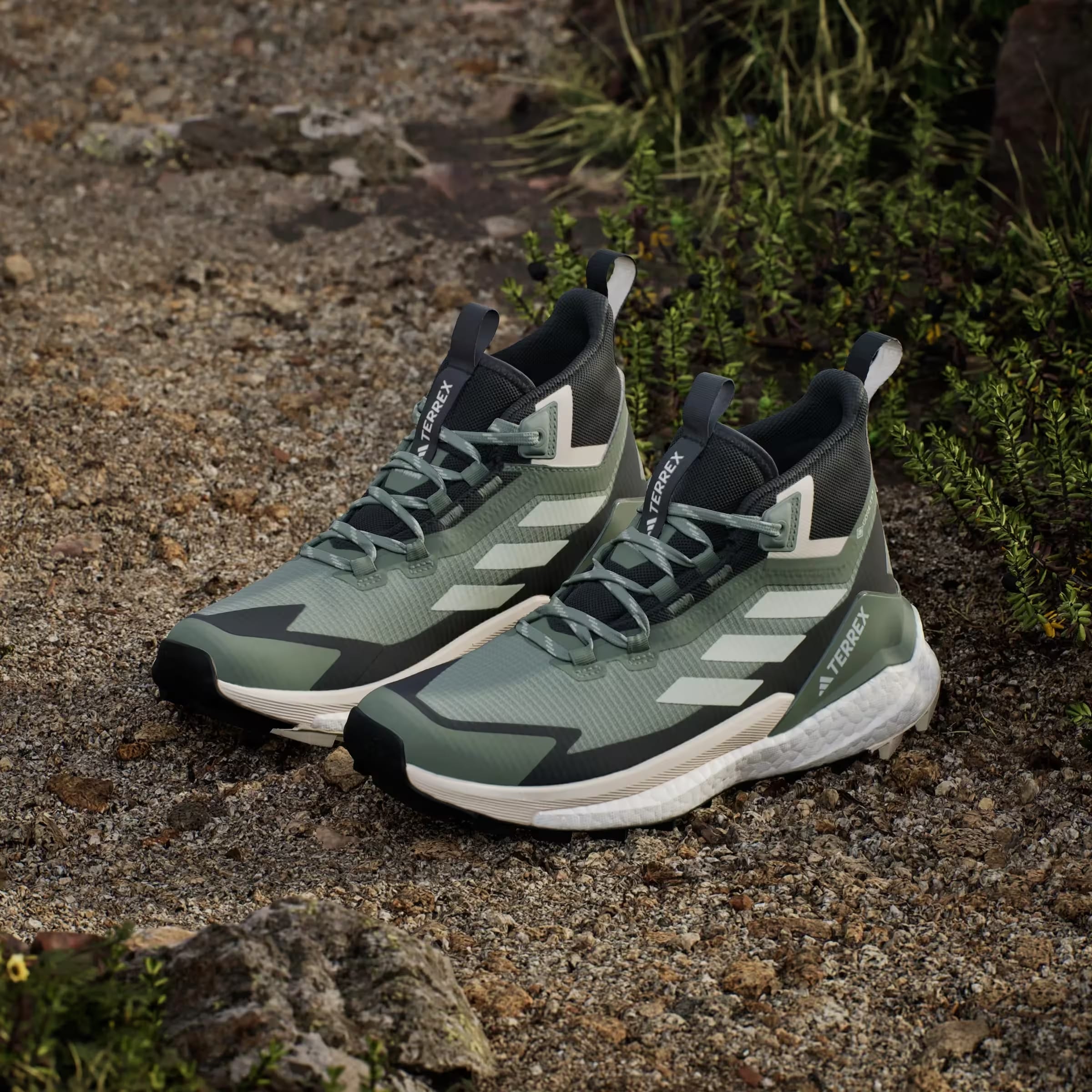 adidas Terrex Free Hiker 2.0 Gore-Tex Silver Green Linen Green Grey Six (Women's)