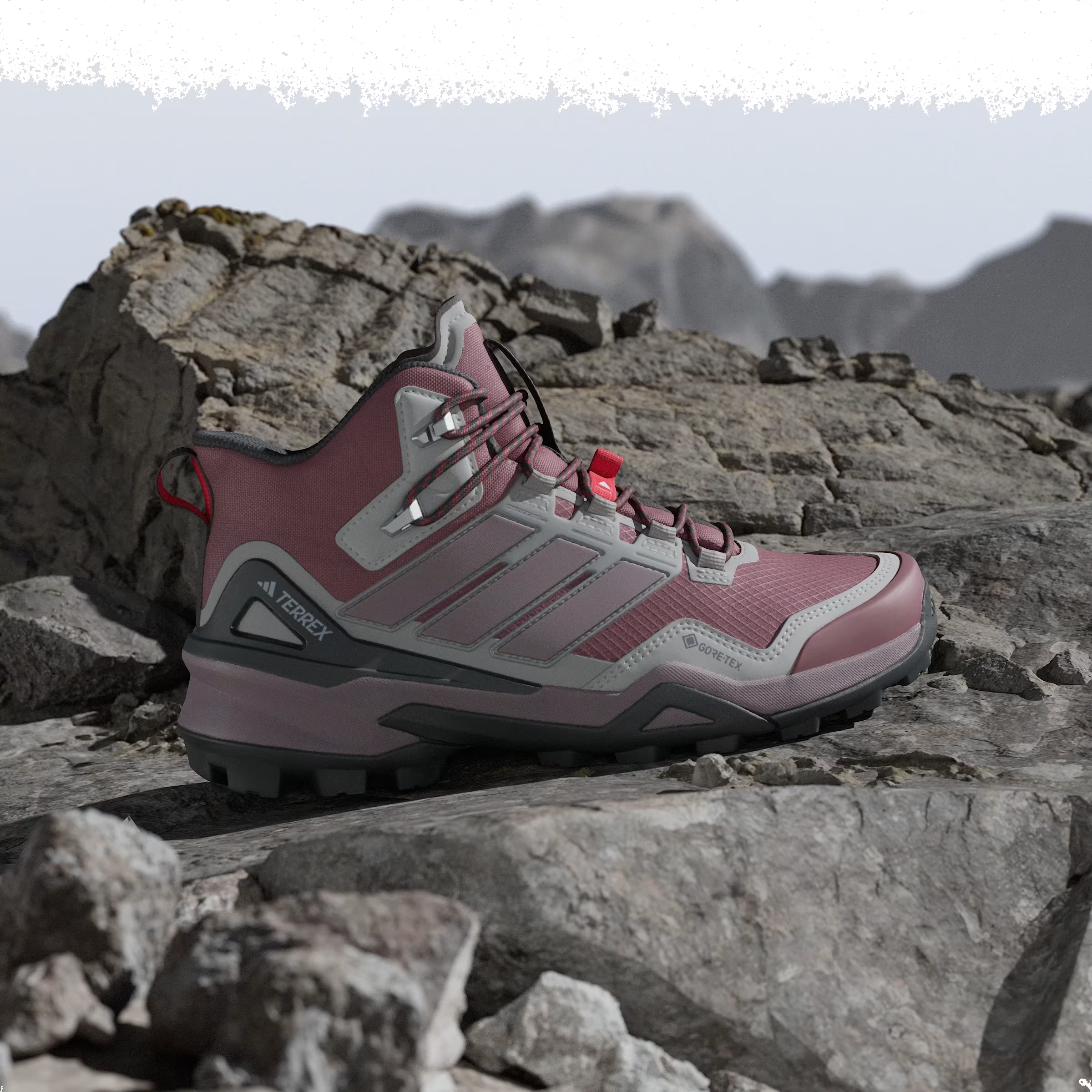 adidas Terrex Skychaser Mid Gore-Tex Burgundy Preloved Fig Grey Two (Women's)