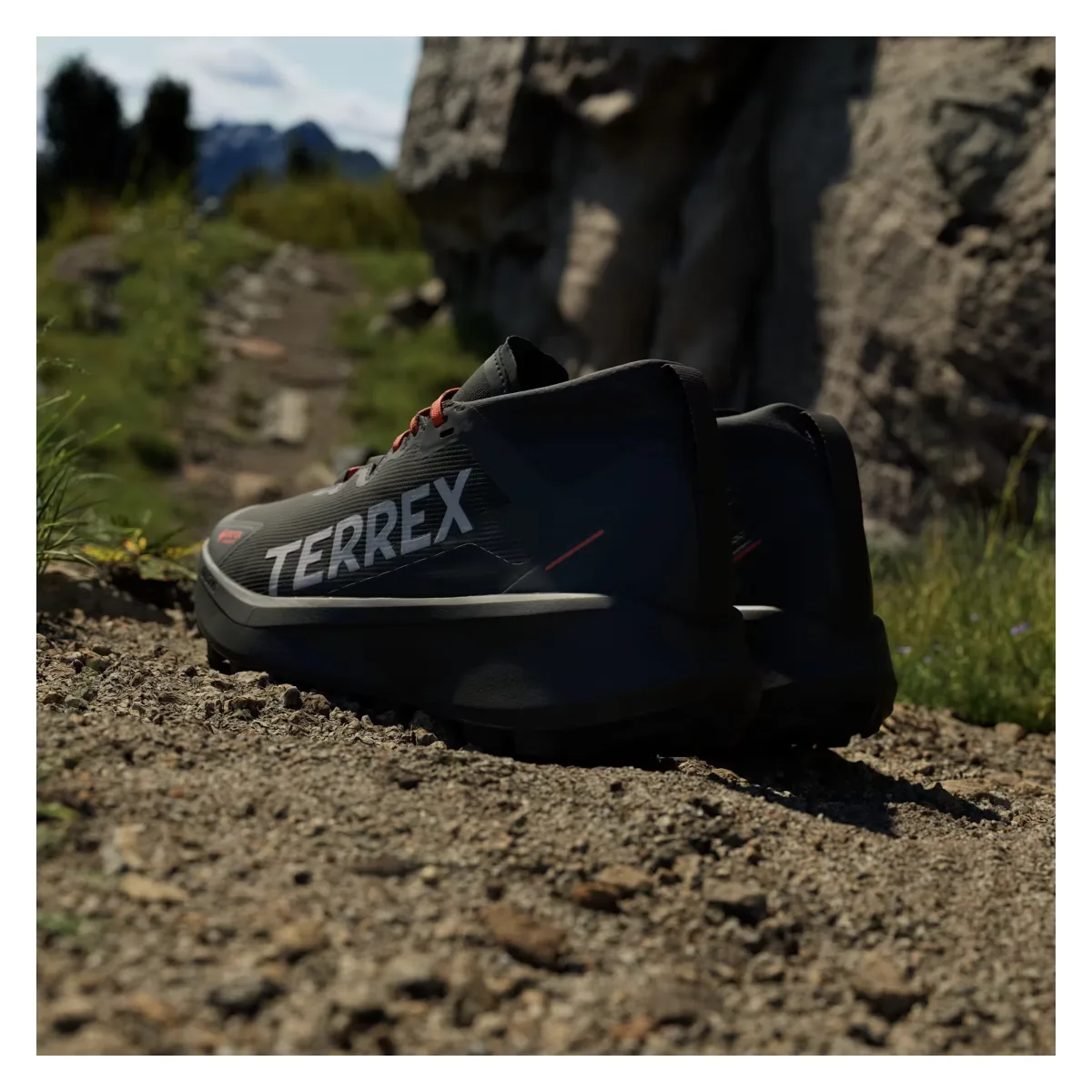 adidas Terrex Agravic Gore-Tex Trail Core Black Grey Two Semi Impact Orange