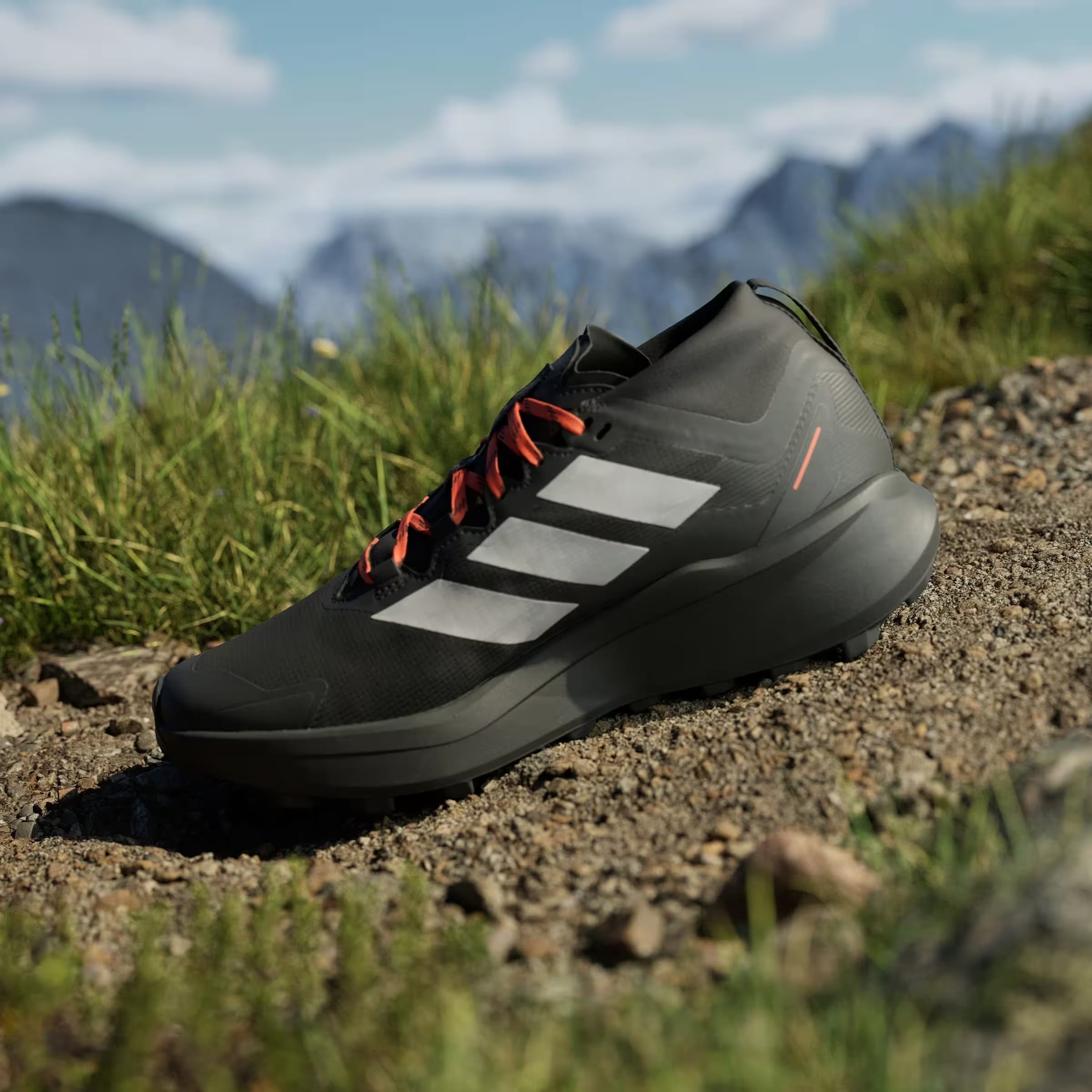adidas Terrex Agravic Gore-Tex Trail Core Black Grey Two Semi Impact Orange