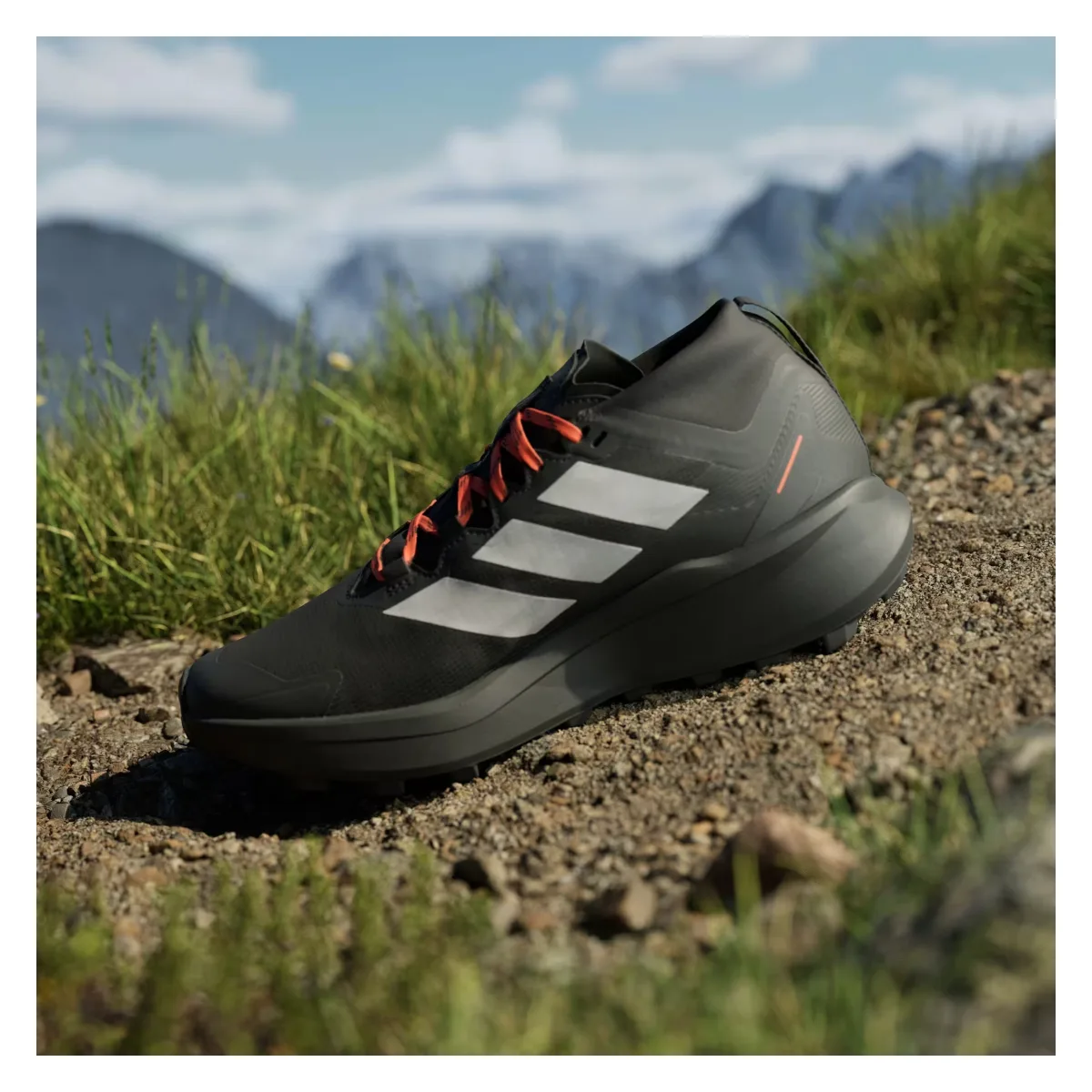 adidas Terrex Agravic Gore-Tex Trail Core Black Grey Two Semi Impact Orange