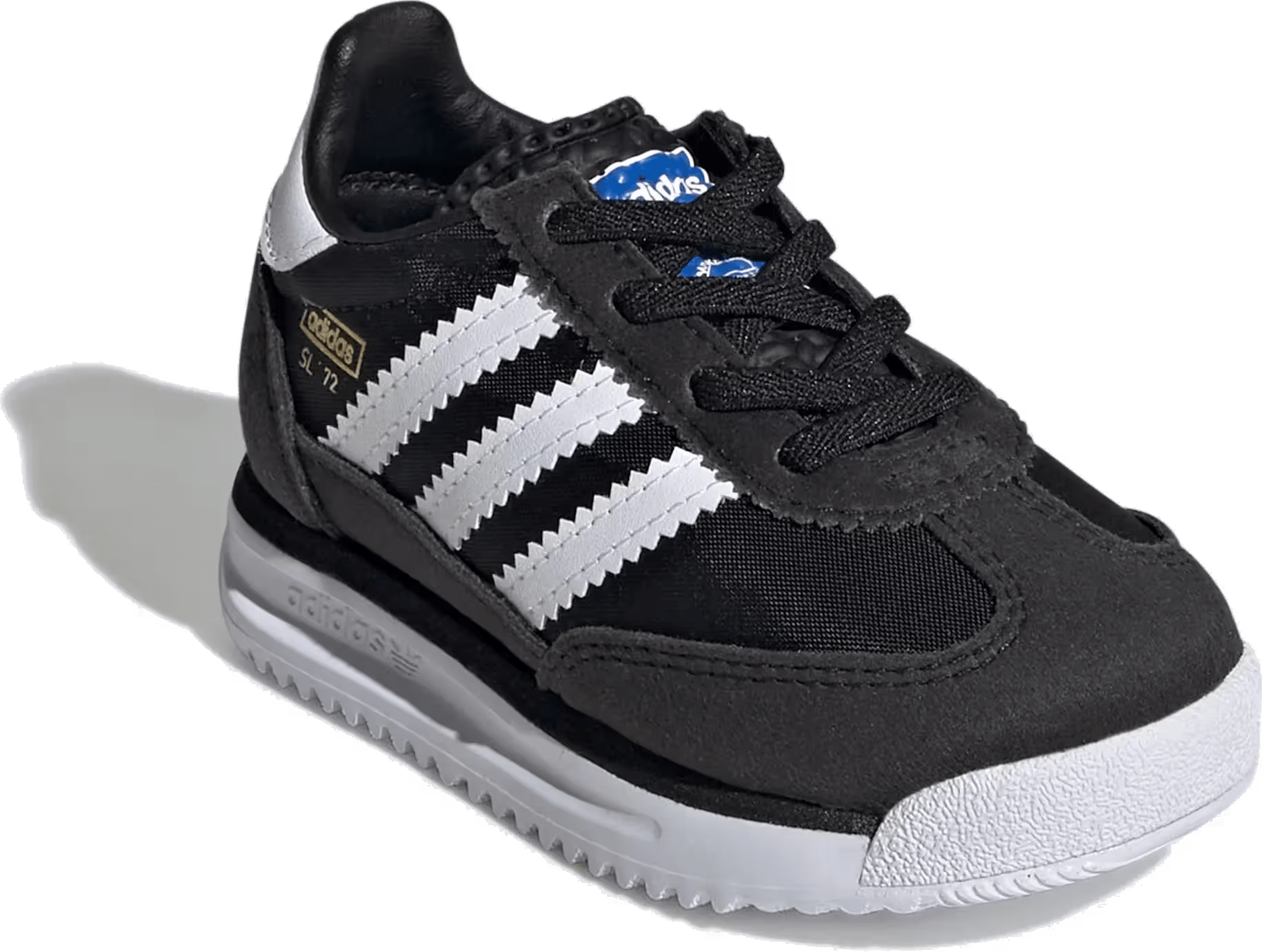 adidas SL 72 RS Elastic Laces Core Black Cloud White Blue (TD)