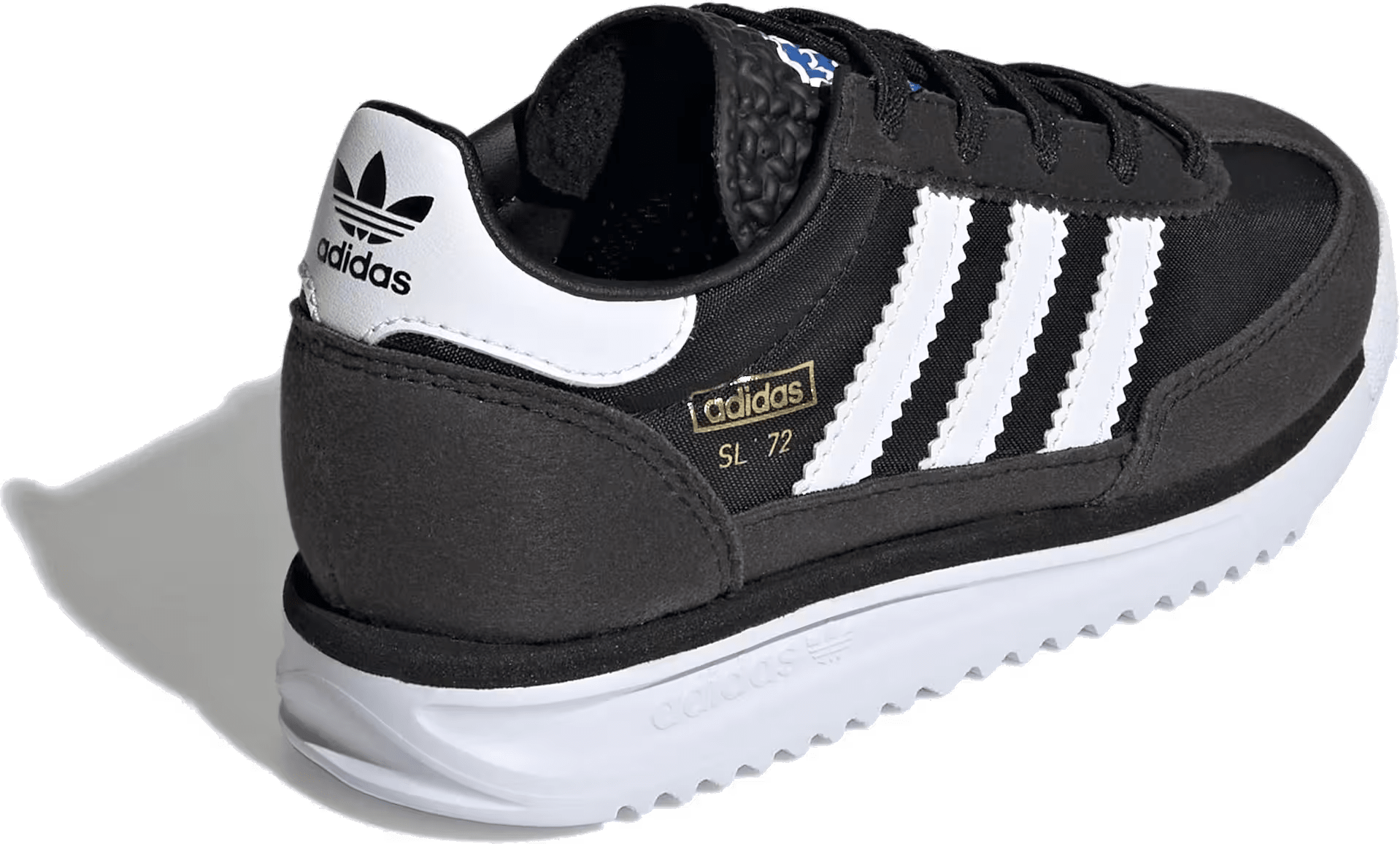 adidas SL 72 RS Elastic Laces Core Black Cloud White Blue (PS)