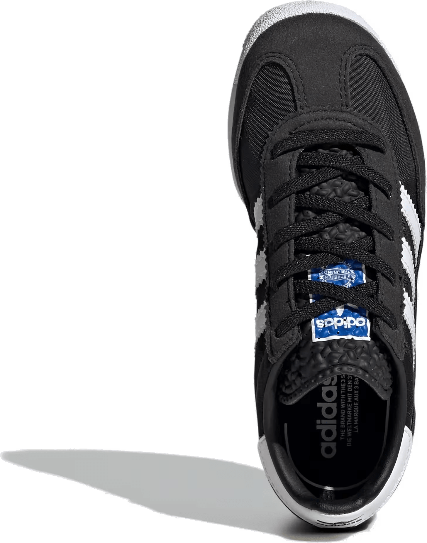 adidas SL 72 RS Elastic Laces Core Black Cloud White Blue (PS)