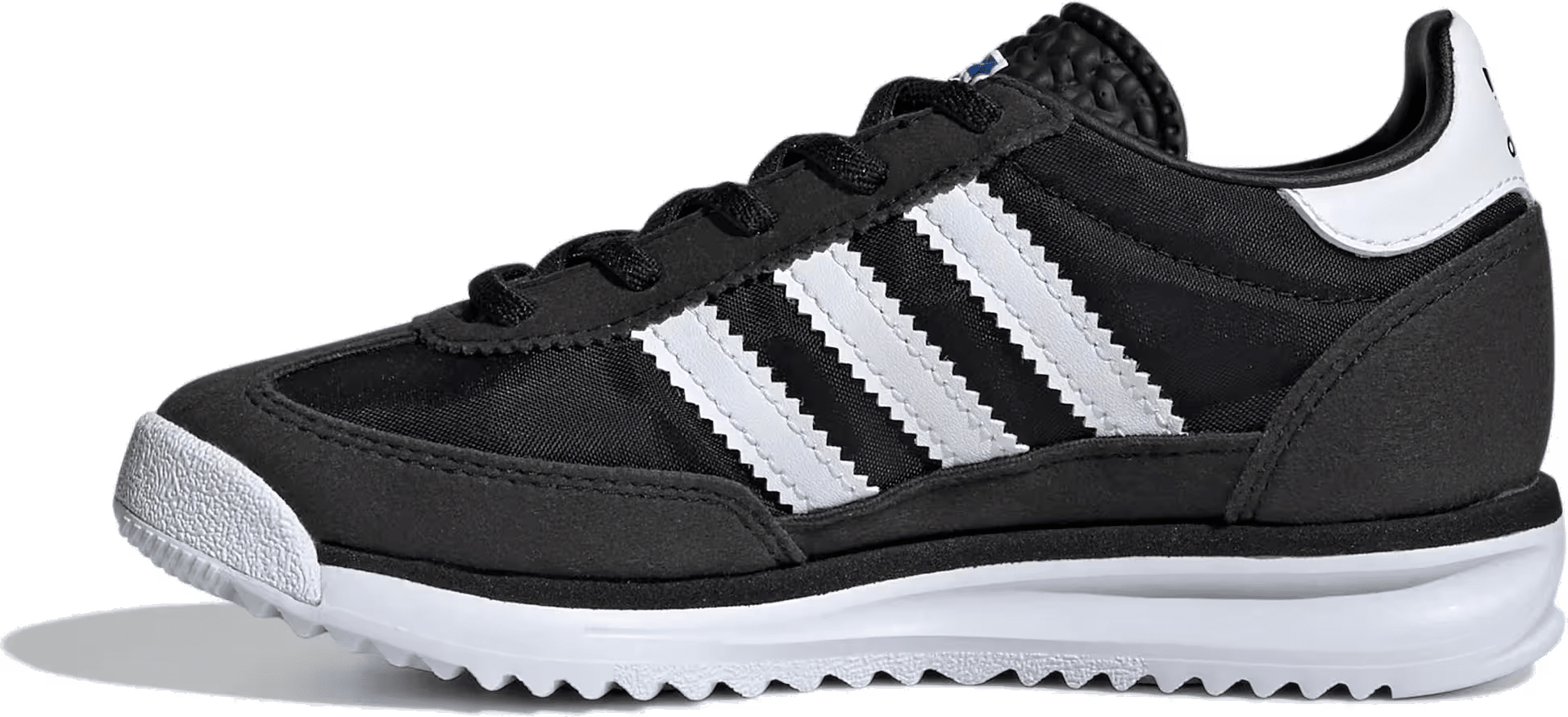 adidas SL 72 RS Elastic Laces Core Black Cloud White Blue (PS)