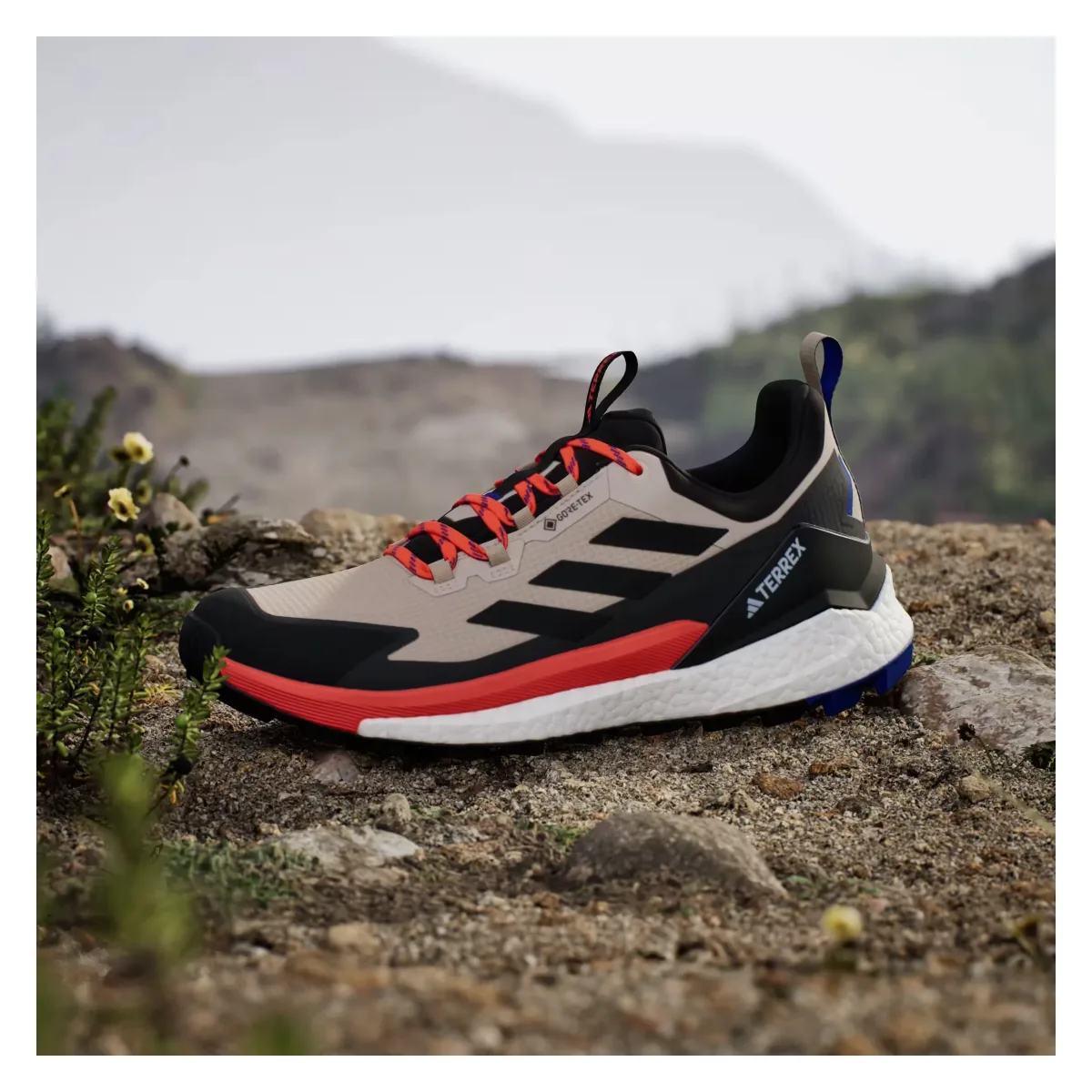 adidas Terrex Free Hiker 2.0 Low Gore-Tex Wonder Beige Black Semi Impact Orange