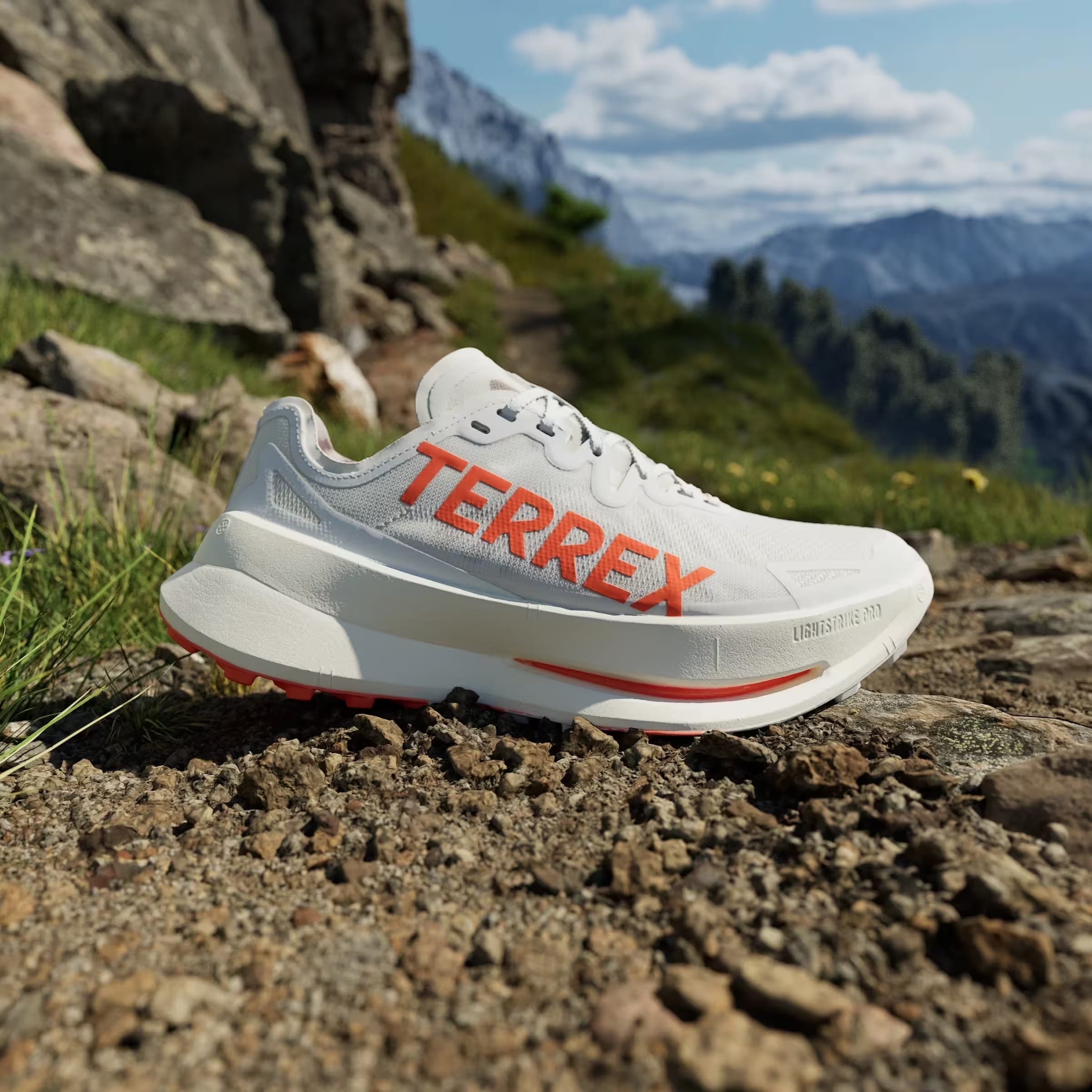 adidas Terrex Agravic Speed Ultra Trail Cloud White Impact Orange Dash Grey