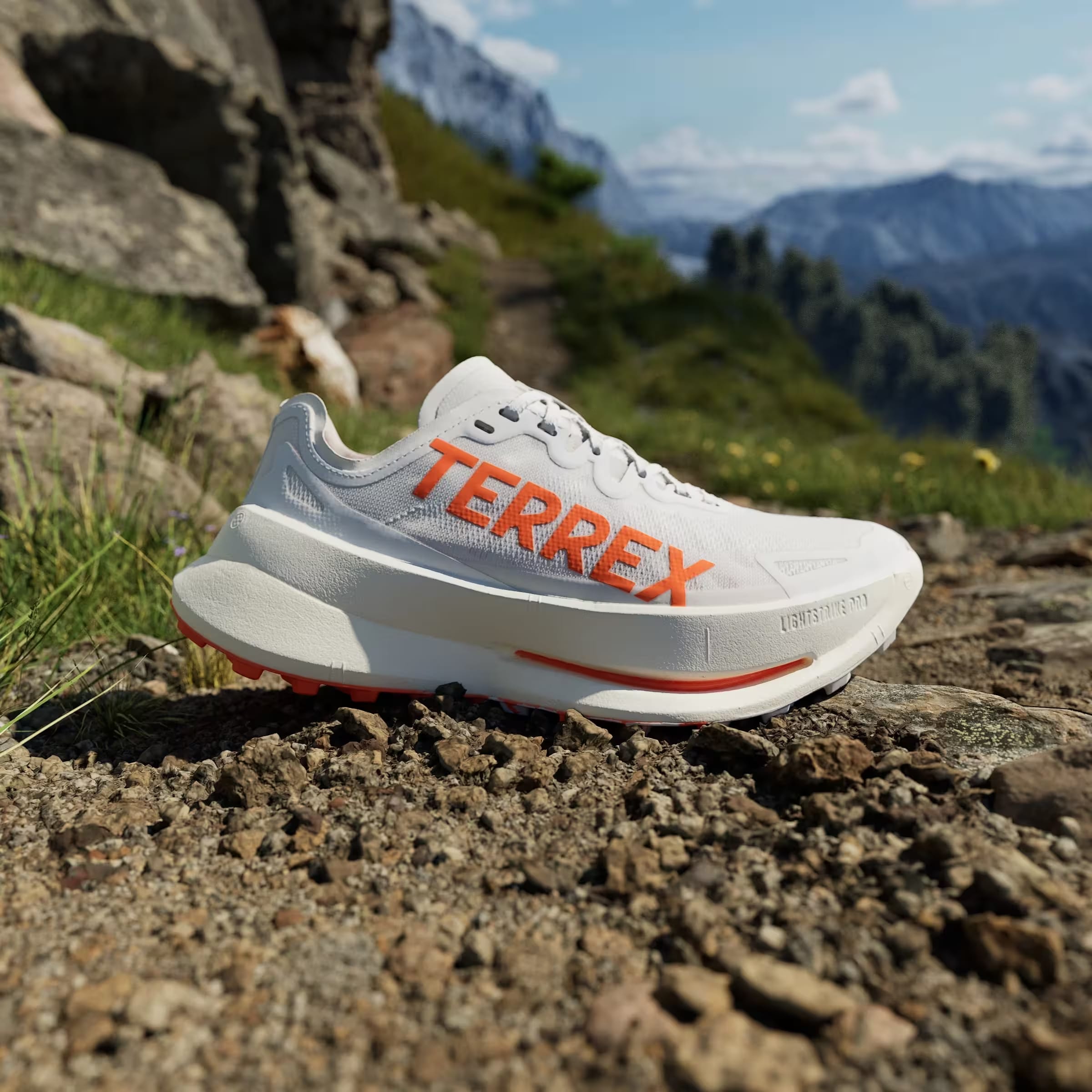 adidas Terrex Agravic Speed Ultra Trail Cloud White Impact Orange Dash Grey (Women's)