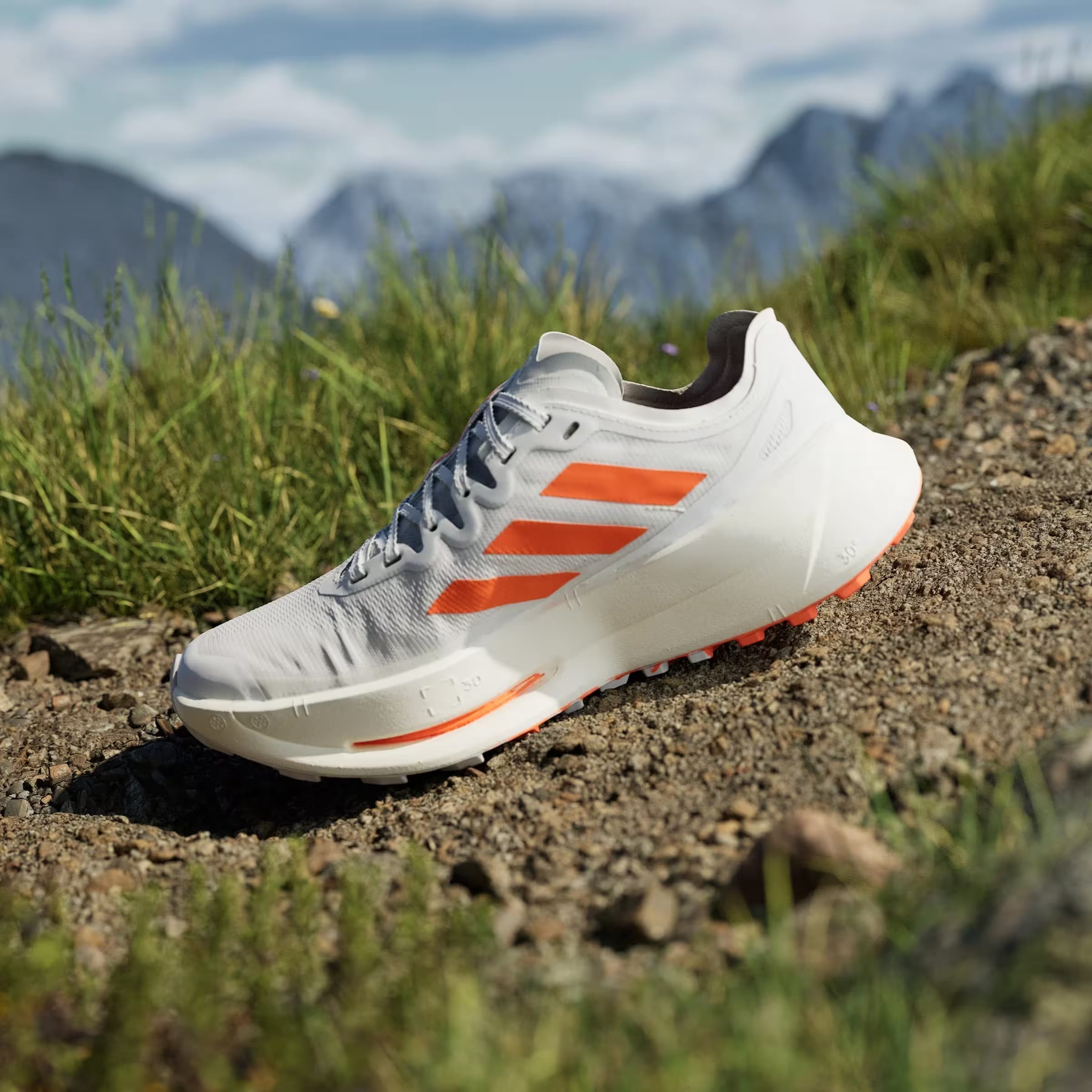 adidas Terrex Agravic Speed Ultra Trail Cloud White Impact Orange Dash Grey (Women's)