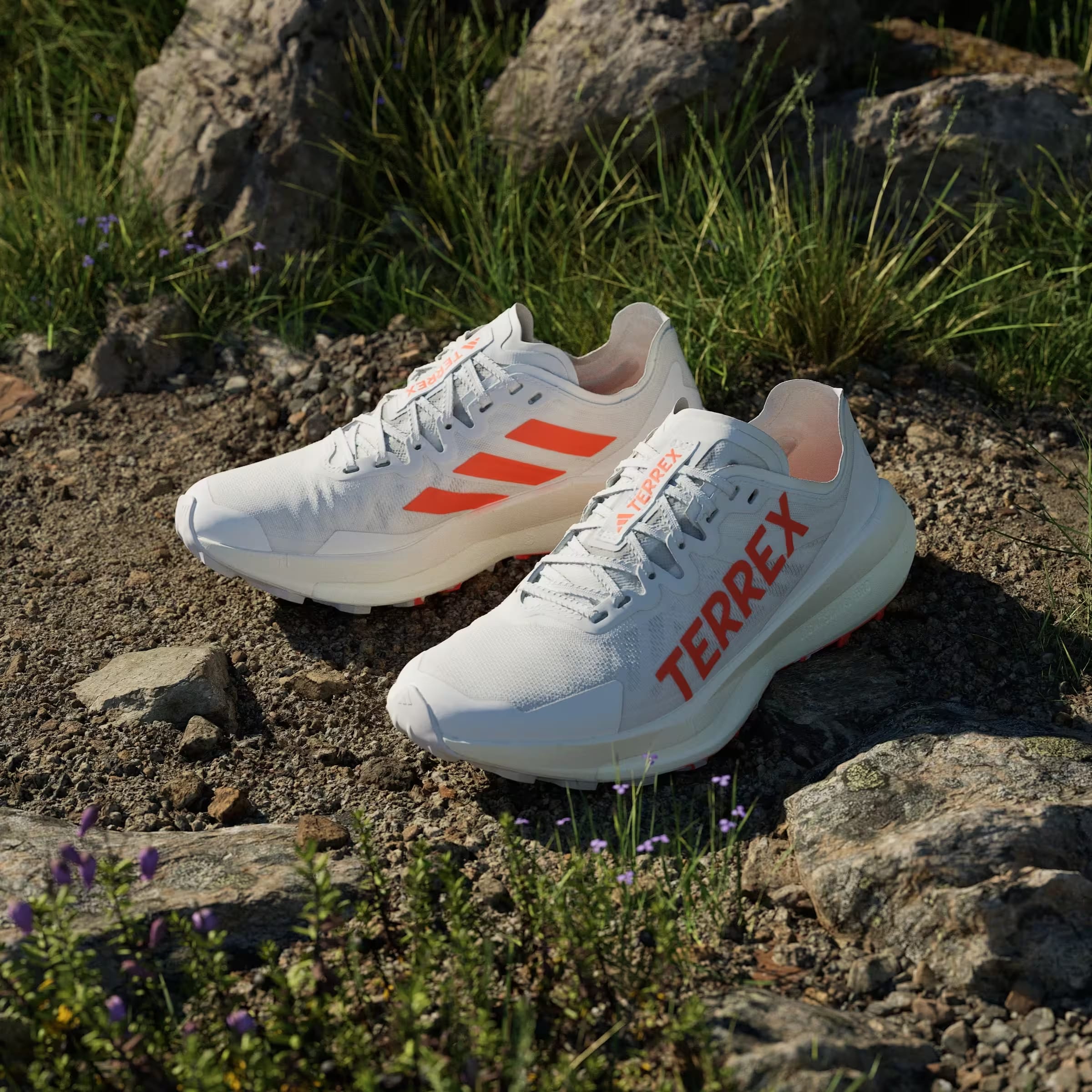 adidas Terrex Agravic Speed Trail Cloud White Impact Orange Dash Grey (Women's)