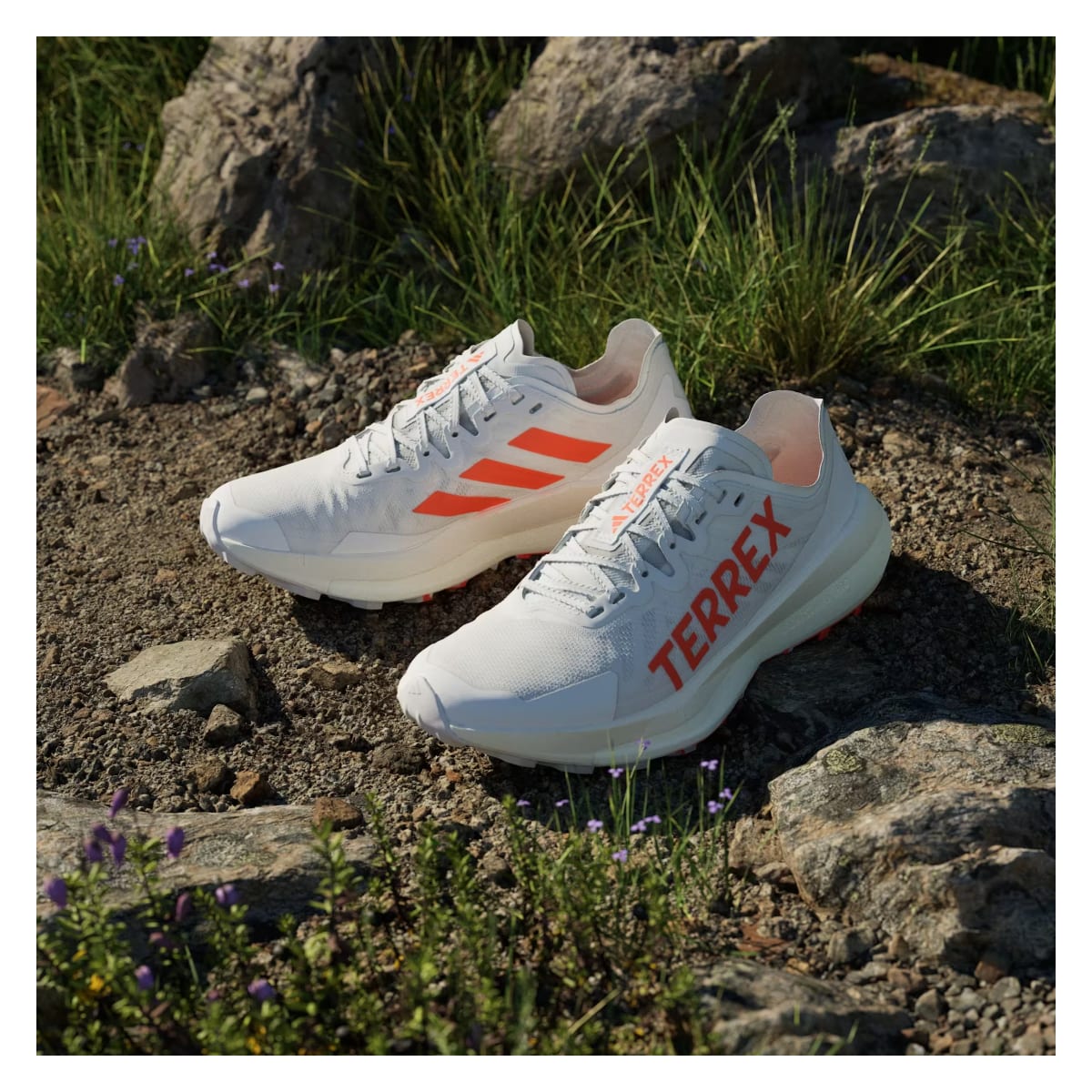 adidas Terrex Agravic Speed Trail Cloud White Impact Orange Dash Grey (Women's)