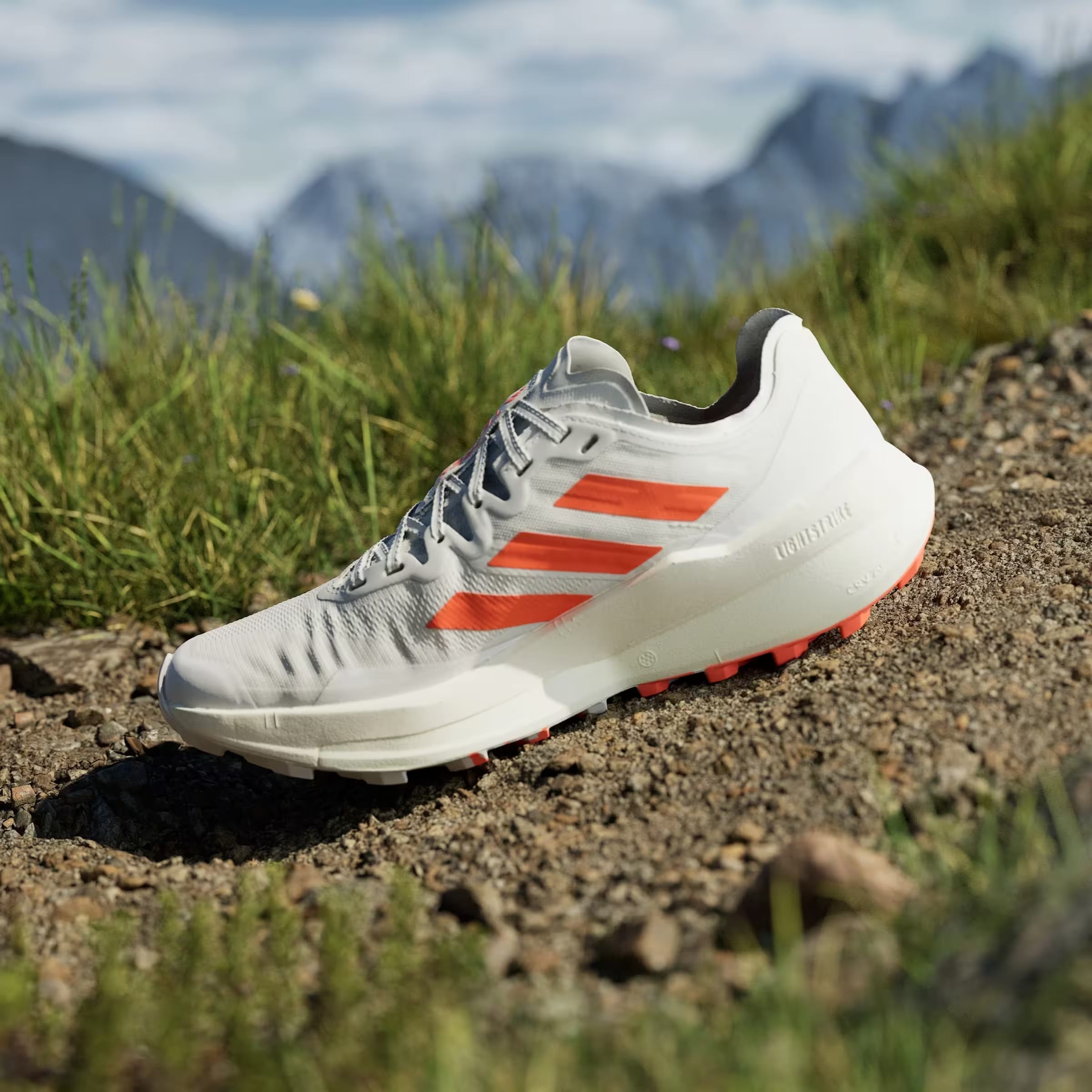 adidas Terrex Agravic Speed Trail Cloud White Impact Orange Dash Grey (Women's)