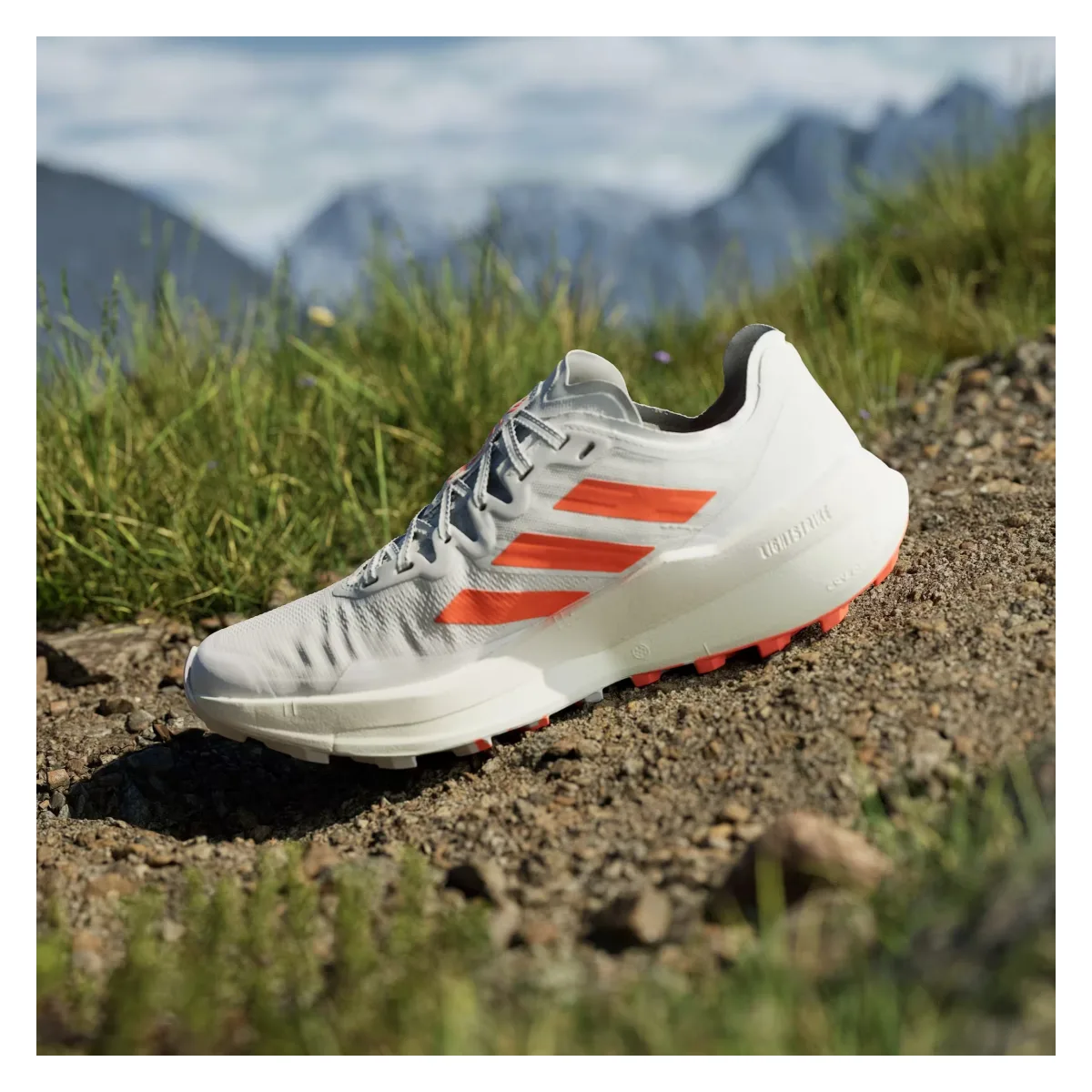 adidas Terrex Agravic Speed Trail Cloud White Impact Orange Dash Grey (Women's)