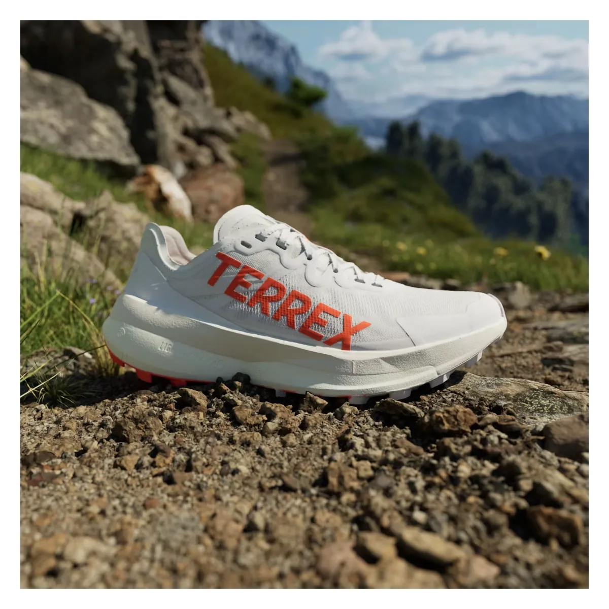 adidas Terrex Agravic Speed Trail Cloud White Impact Orange Dash Grey (Women's)