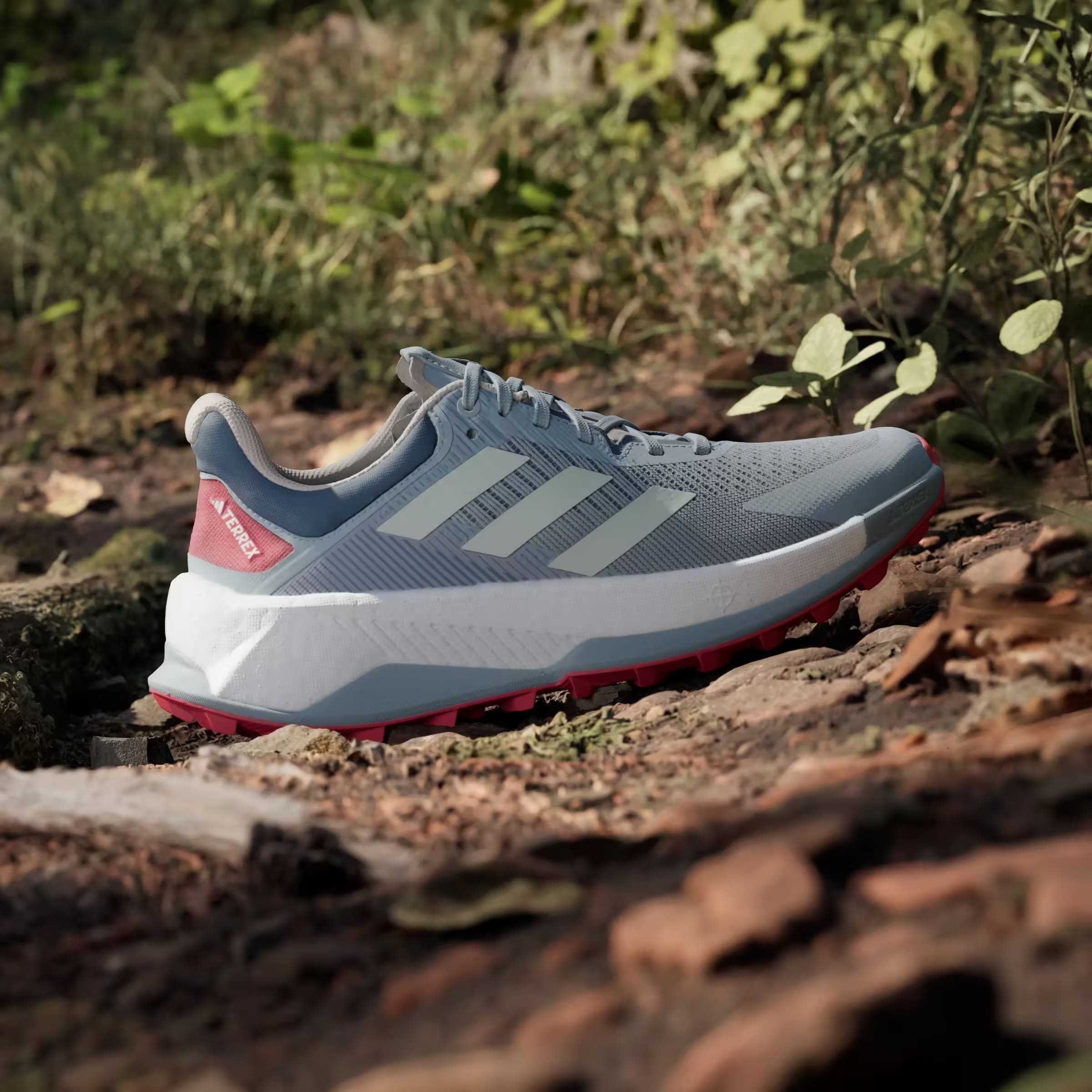 adidas Terrex Soulstride Ultra Trail Magic Grey Linen Green Pure Ruby