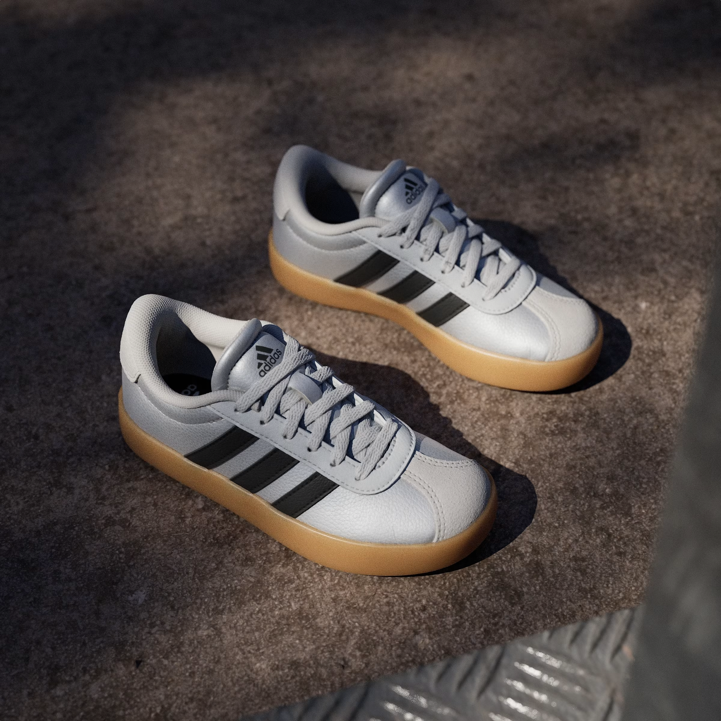 adidas VL Court 3.0 Silver Metallic Black (GS)