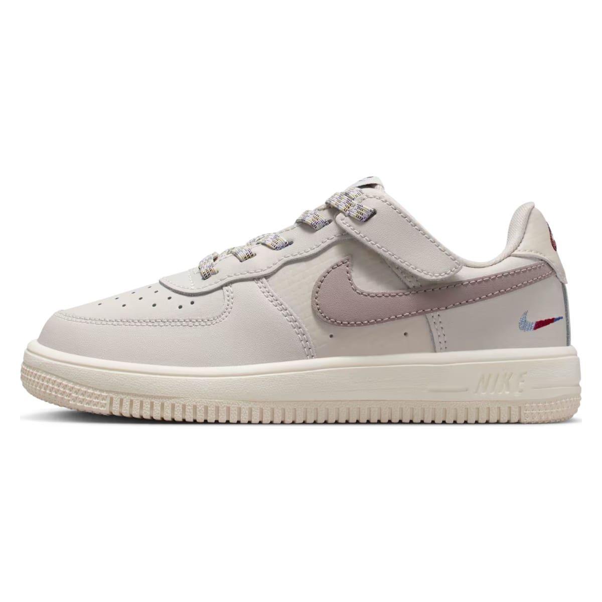 Nike Force 1 Low LV8 EasyOn Light Orewood Brown Burgundy Crush Comet Blue (PS)
