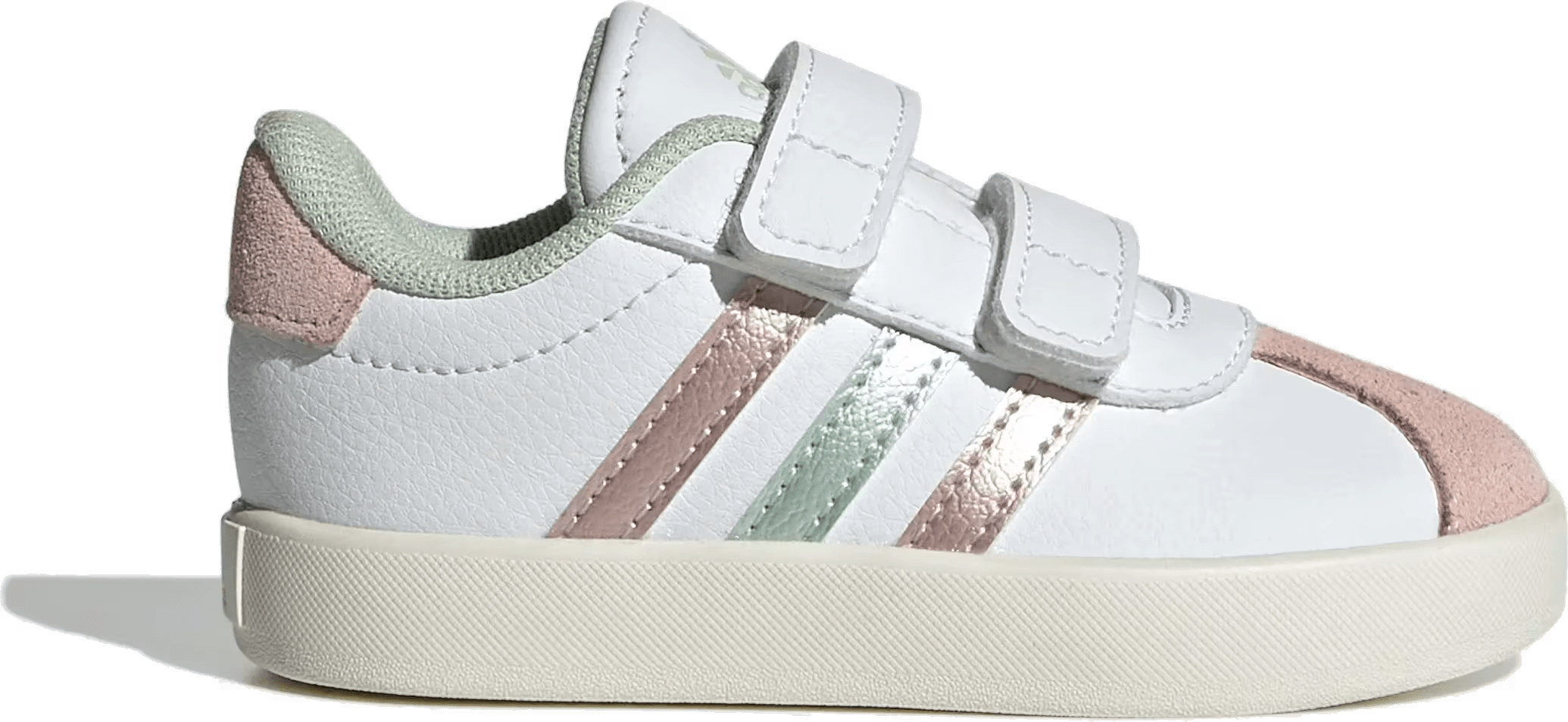 adidas VL Court 3.0 Cloud White Linen Green Met. Sandy Pink Met. (TD)