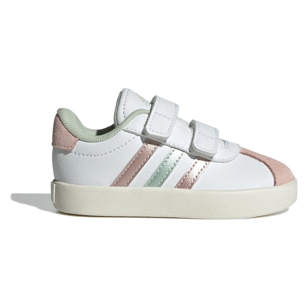 adidas VL Court 3.0 Cloud White Linen Green Met. Sandy Pink Met. (TD)