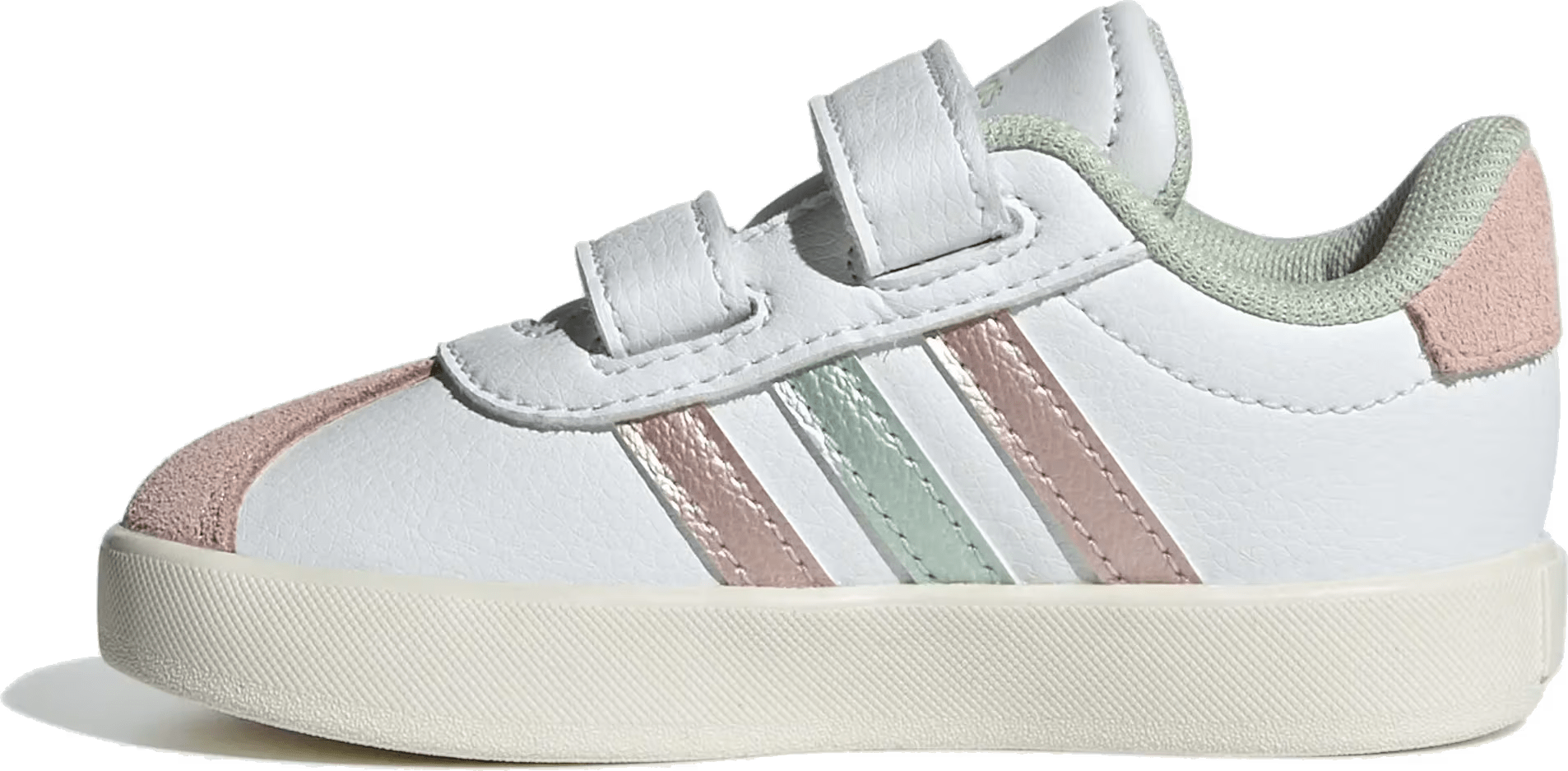 adidas VL Court 3.0 Cloud White Linen Green Met. Sandy Pink Met. (TD)