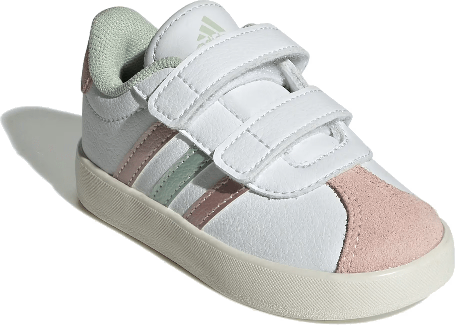 adidas VL Court 3.0 Cloud White Linen Green Met. Sandy Pink Met. (TD)