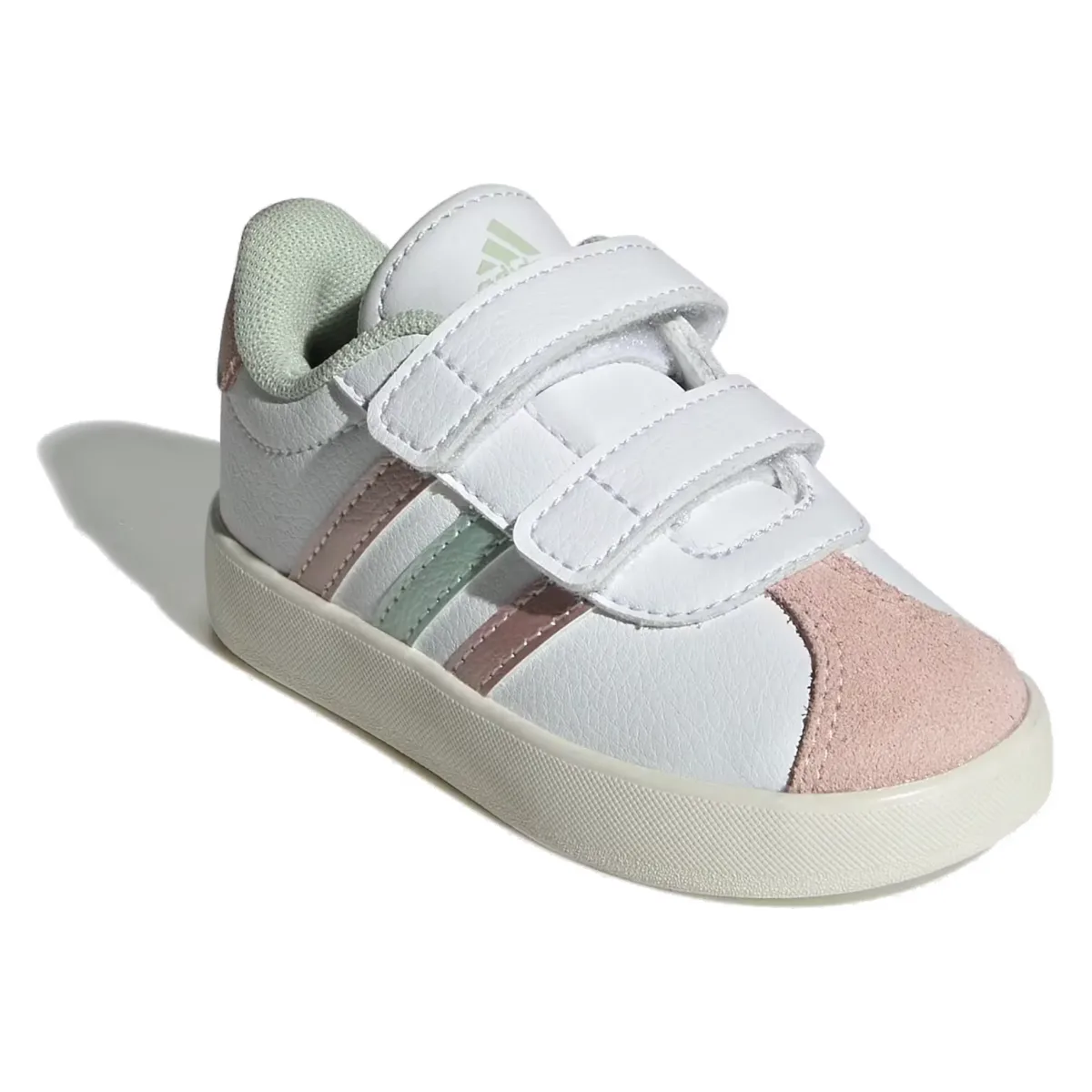 adidas VL Court 3.0 Cloud White Linen Green Met. Sandy Pink Met. (TD)