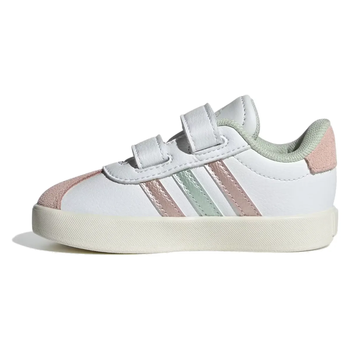 adidas VL Court 3.0 Cloud White Linen Green Met. Sandy Pink Met. (TD)