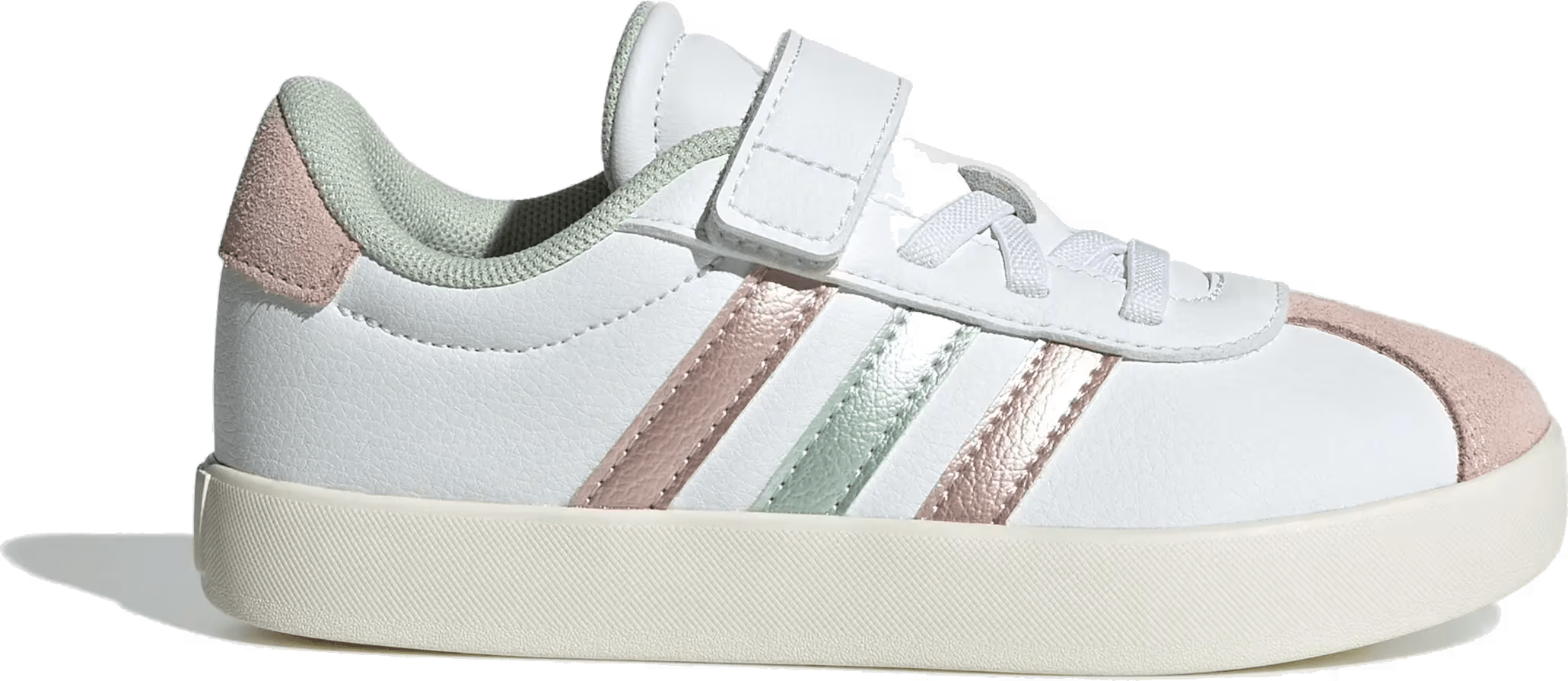 adidas VL Court 3.0 Cloud White Linen Green Met. Sandy Pink Met. (PS)